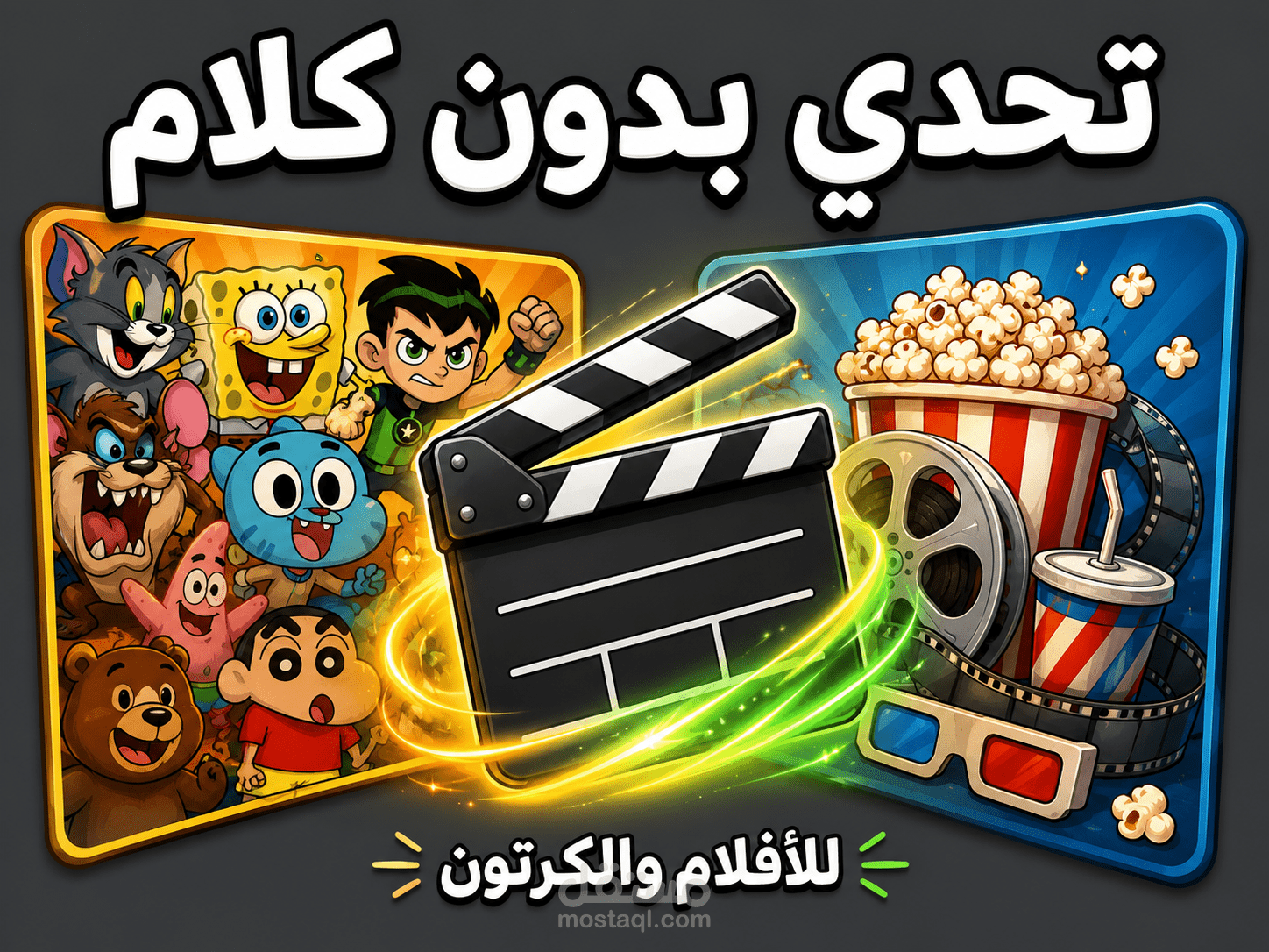لعبة تحدي تخمين الأفلام والرسوم المتحركة بدون كلام
