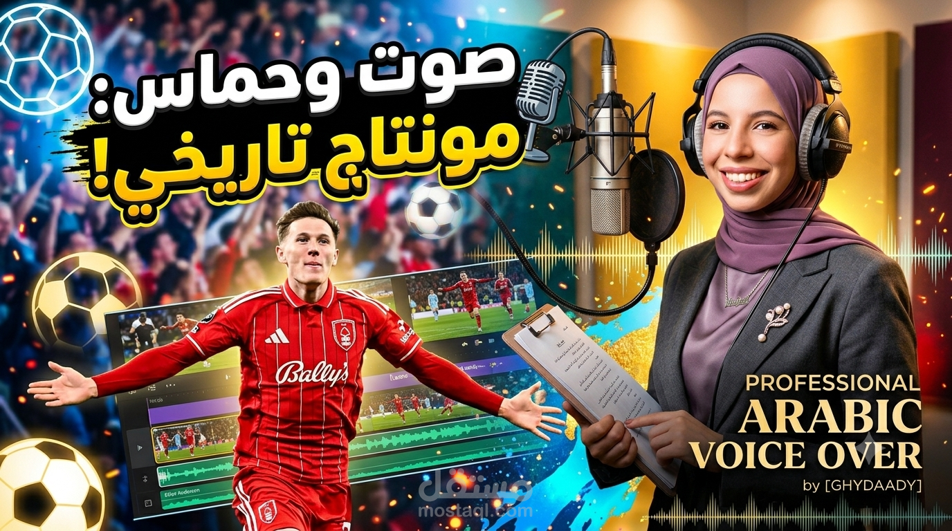 عينة تعليق صوتي ومونتاج فيديو رياضي حماسي (Faceless Video)