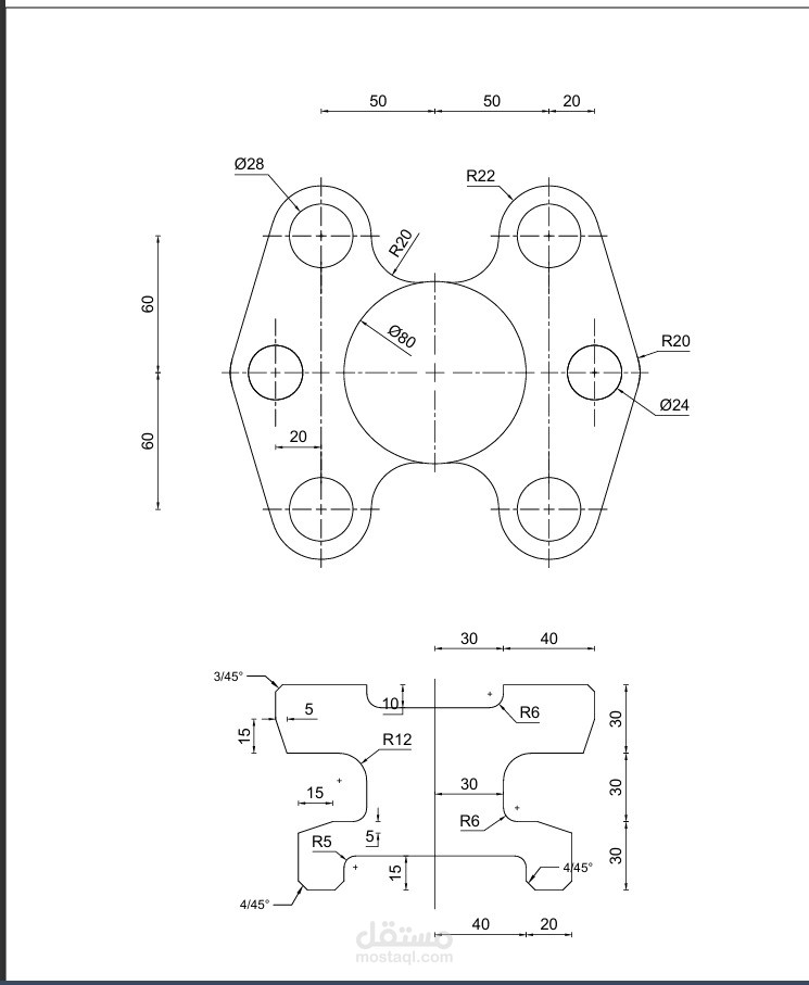 رسم هندسي AutoCad