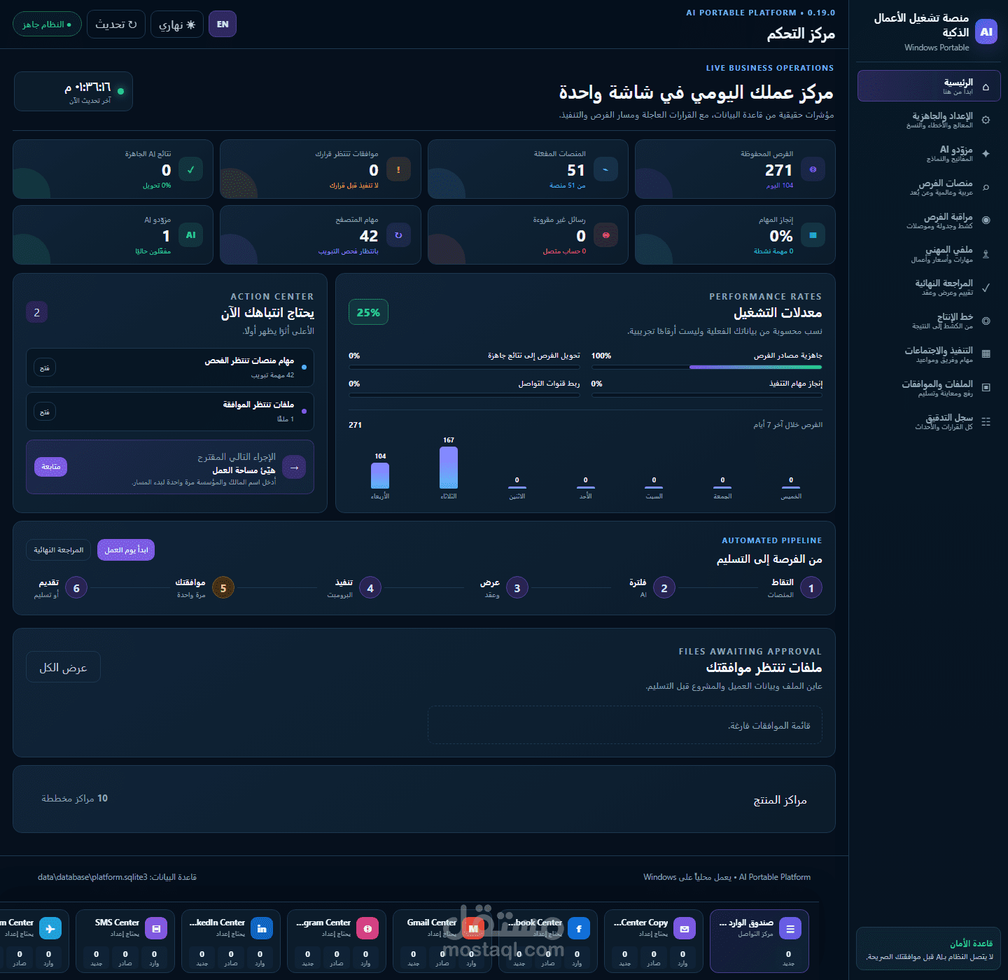 منصة محمولة لإدارة العمل الحر بالذكاء الاصطناعي