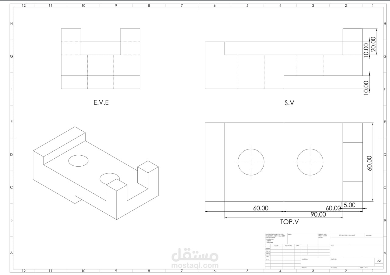 تصميم لوحات للتصاميم عبر برنامج solidworks