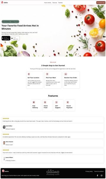 Sokhn - Food Delivery Landing Page