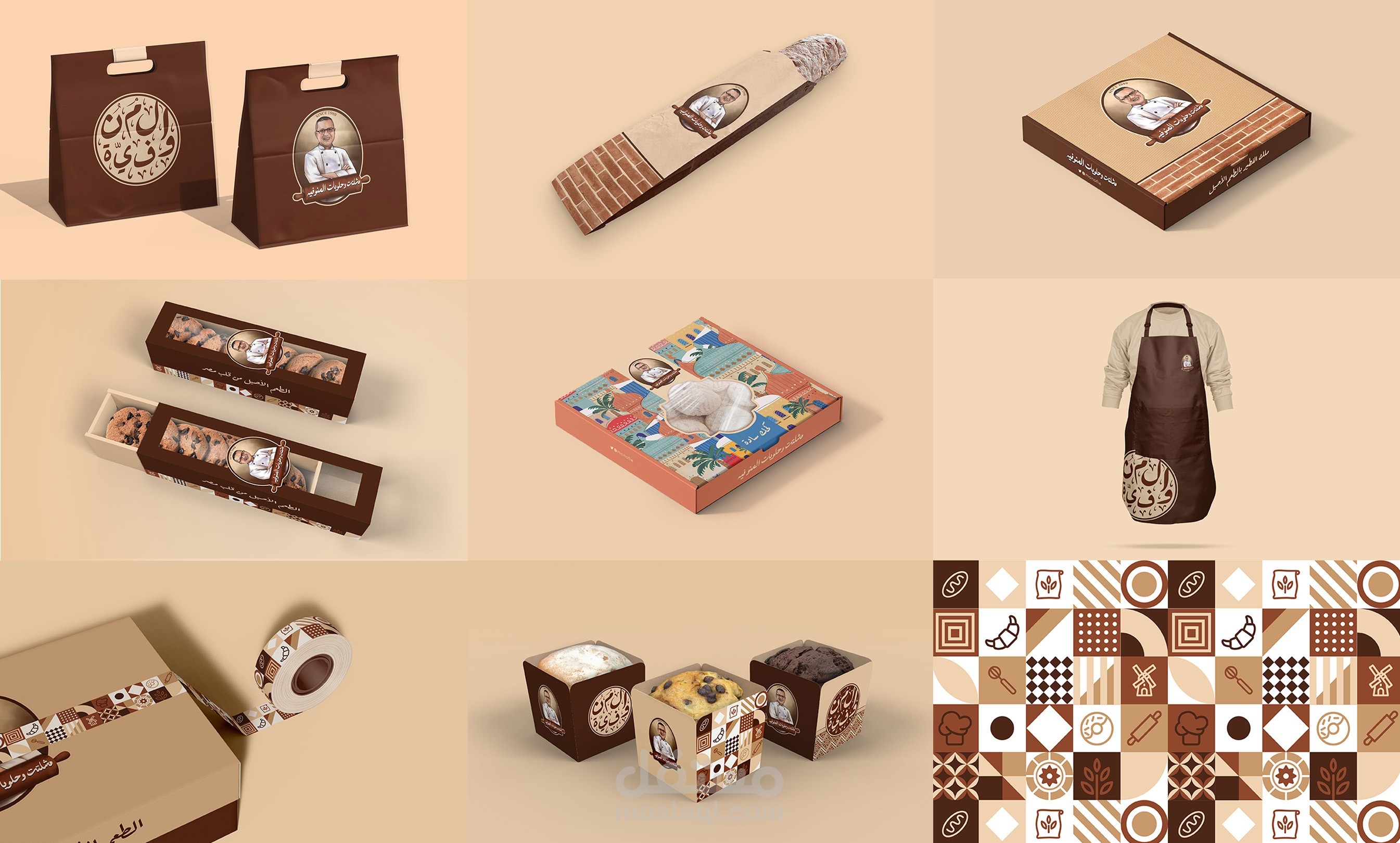 تصميم هوية بصرية لمحل فطير وحلويات بالإمارات