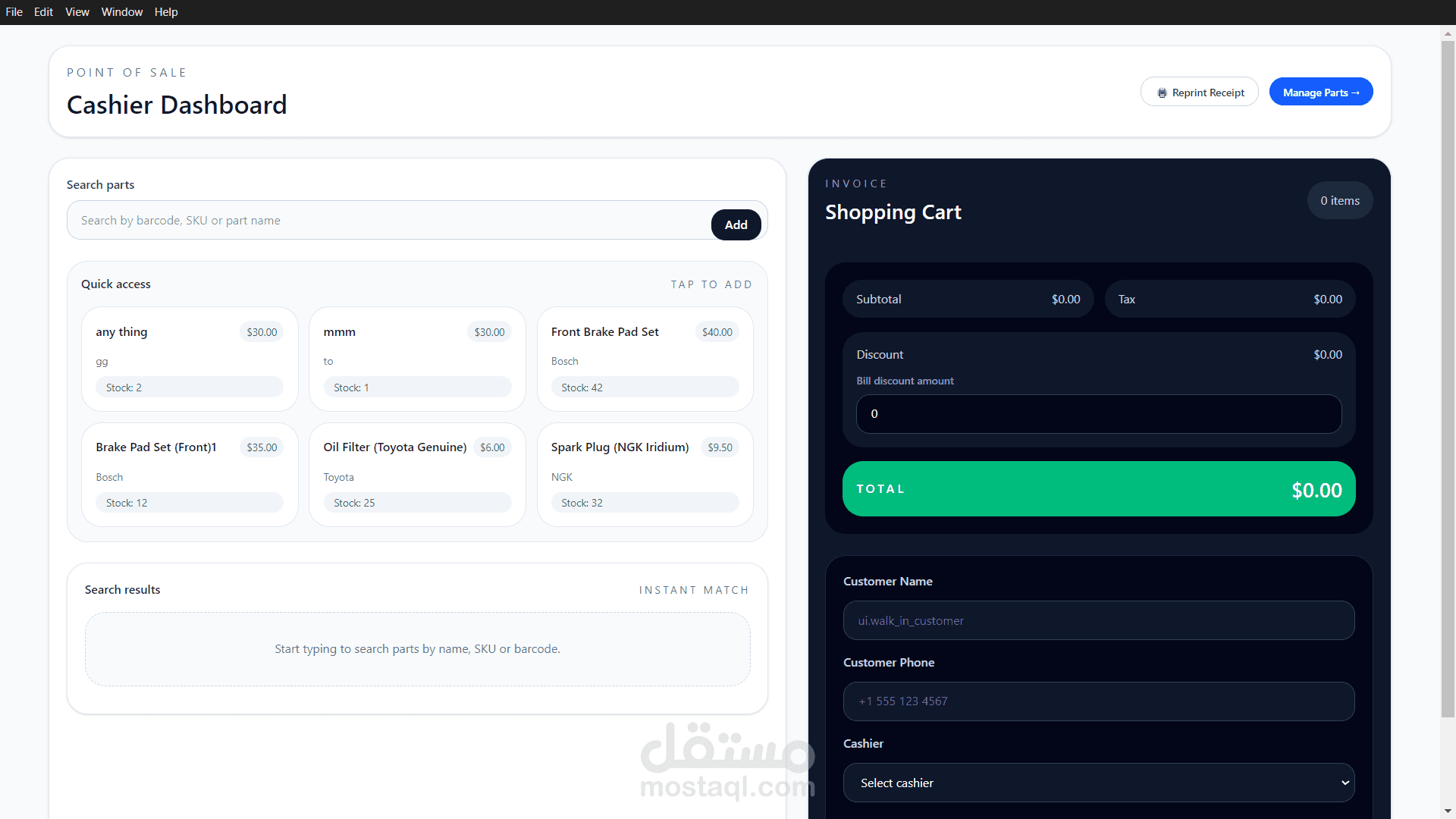 Automated POS & Cashier System for Auto Parts Stores (Laravel & Vue.js)