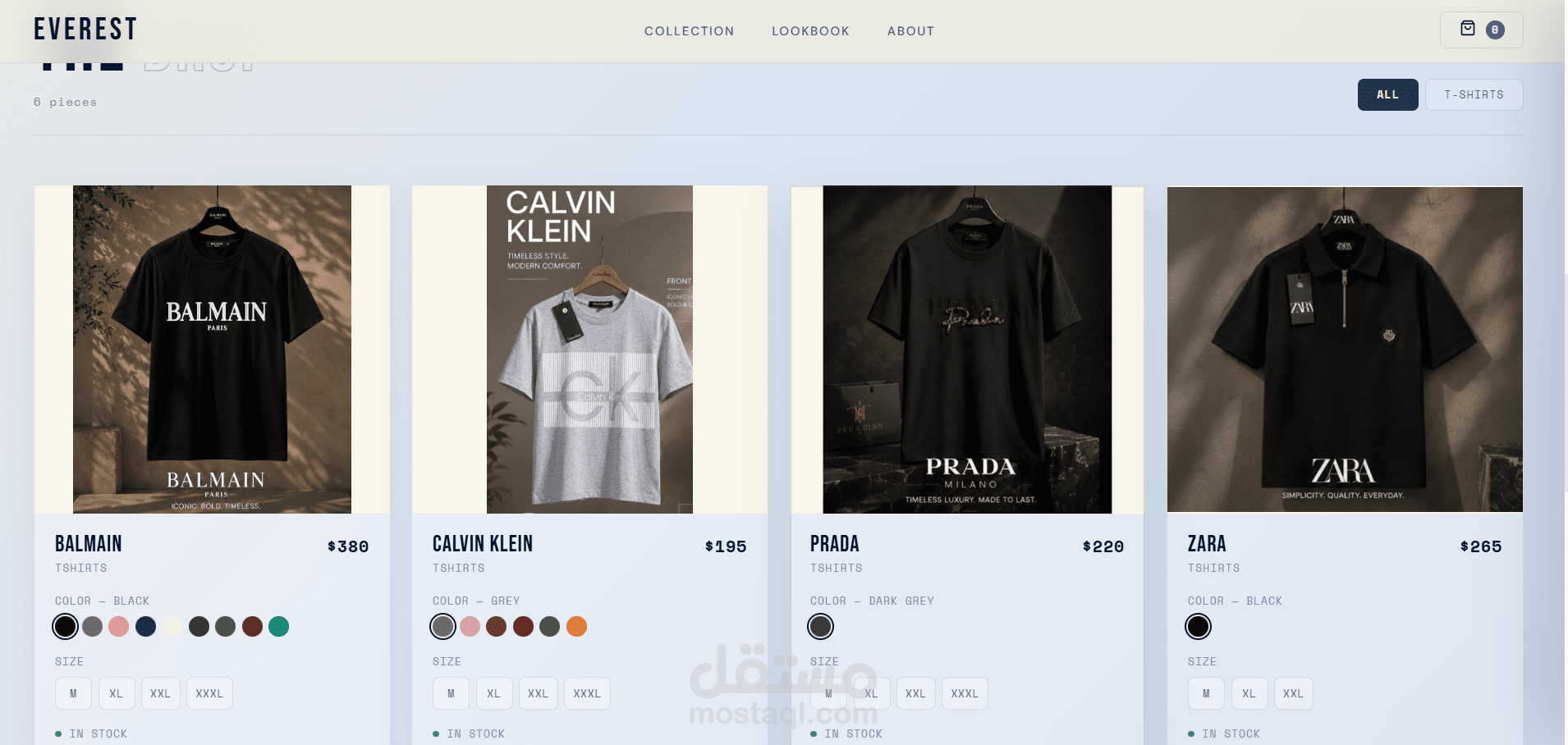 EVEREST – Modern Fashion E-Commerce Website UI Design