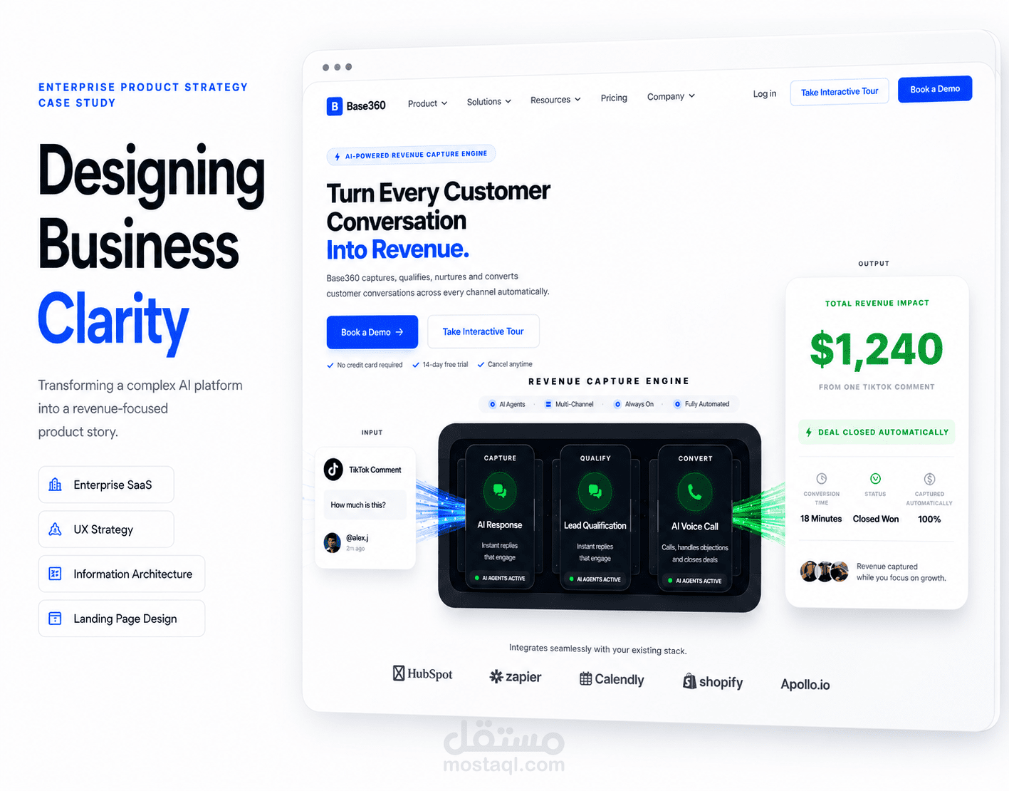 Base360 | تصميم Landing Page استراتيجية لمنصة Enterprise SaaS