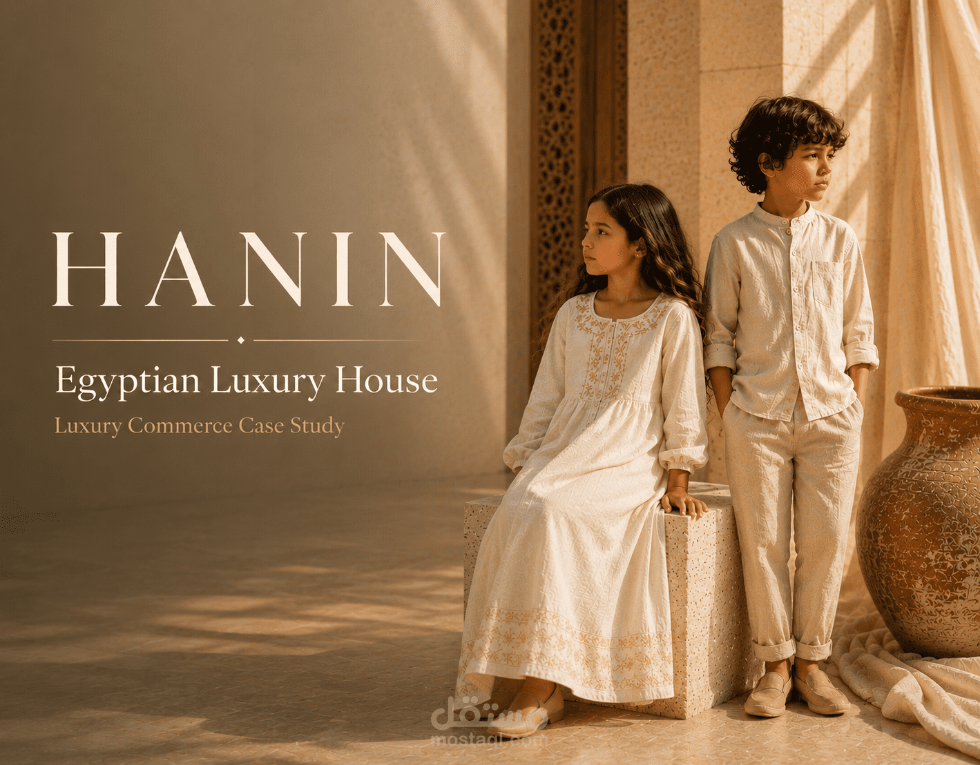 HANIN | تصميم تجربة تجارة إلكترونية لدار أزياء أطفال فاخرة مستوحاة من الهوية المصرية