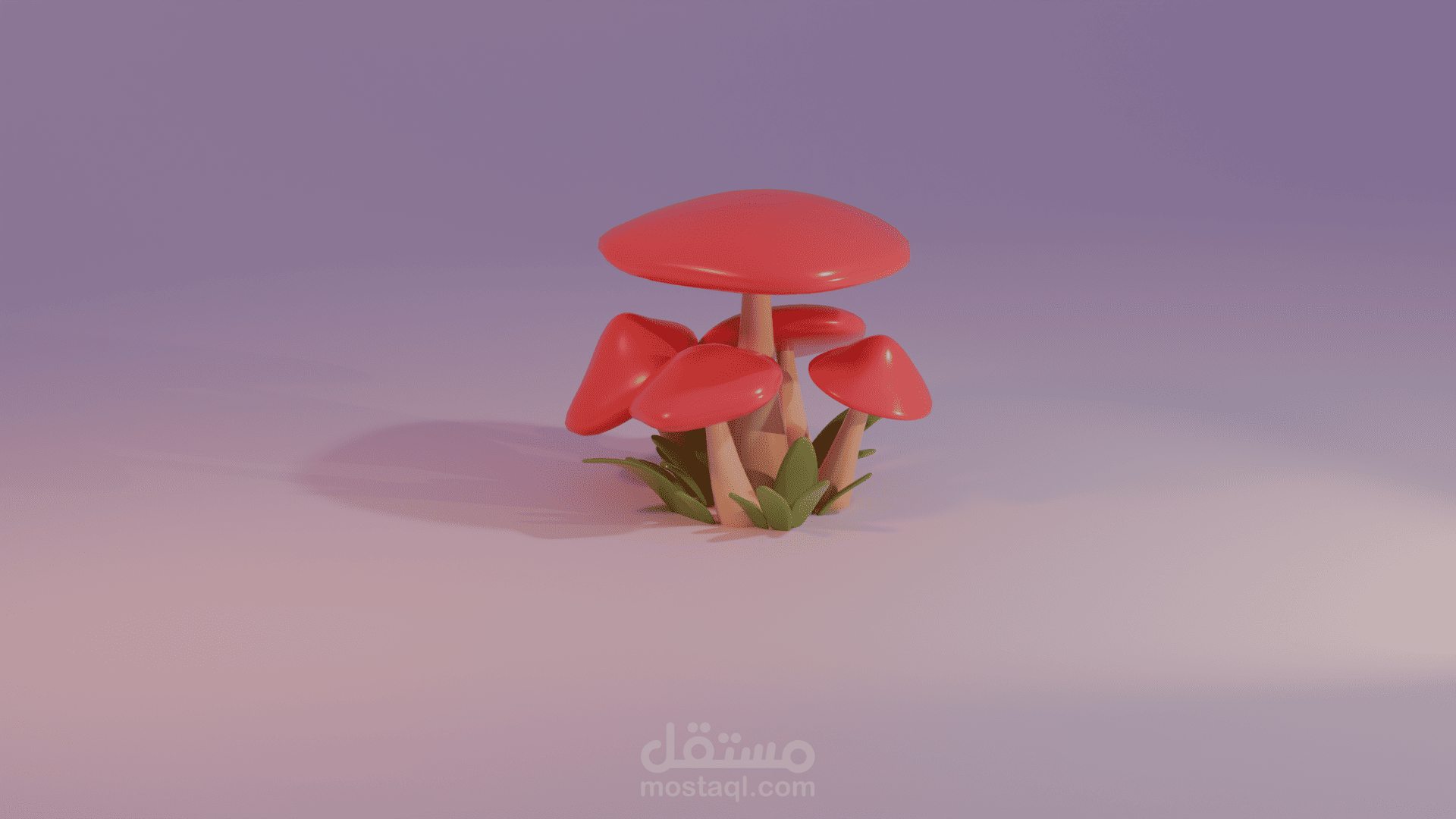 الفطر الجميل مع الاعشاب