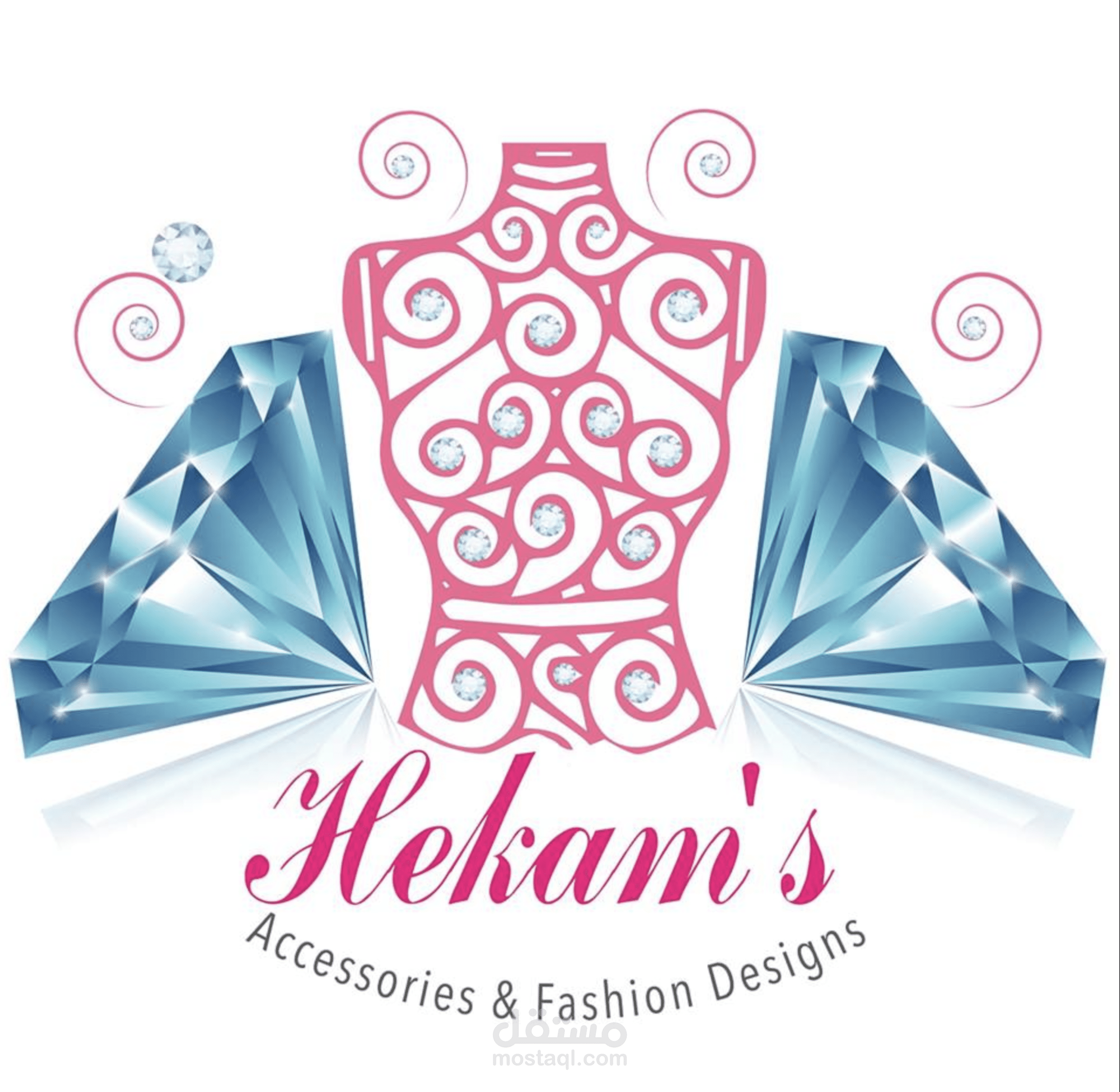 تصميم شعار لصاحبه عمل في الاكسسوارات يشمل رسم يدوي