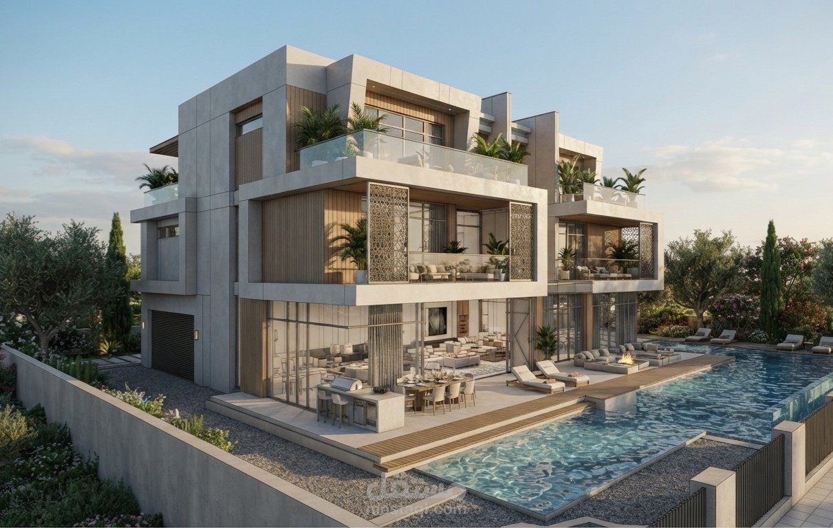 تصميم معماري لفيلا سكنية حديثة