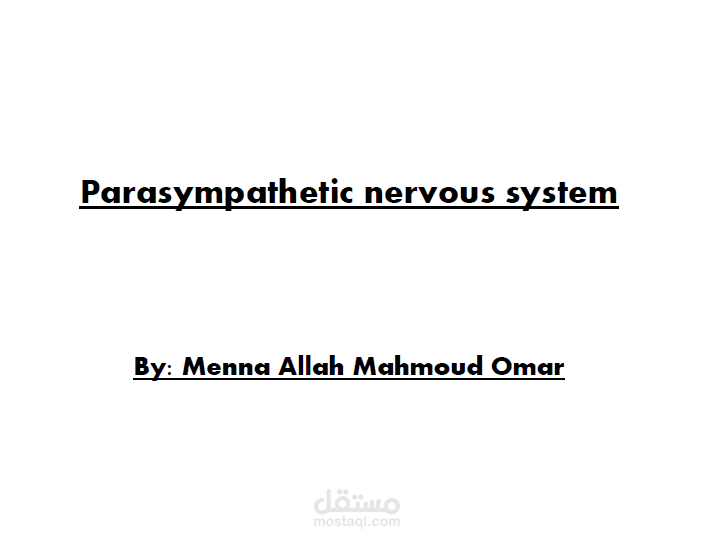 A scientific research about Parasympathetic system
