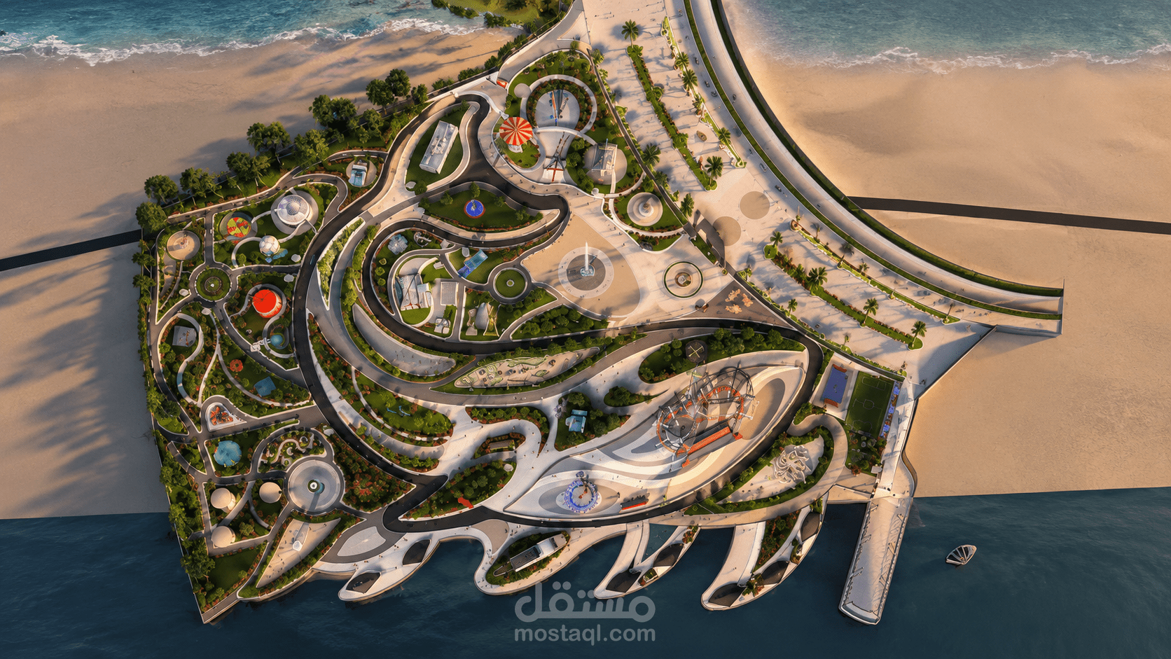 تصميم وتنسيق موقع حديقة عامة ترفيهية