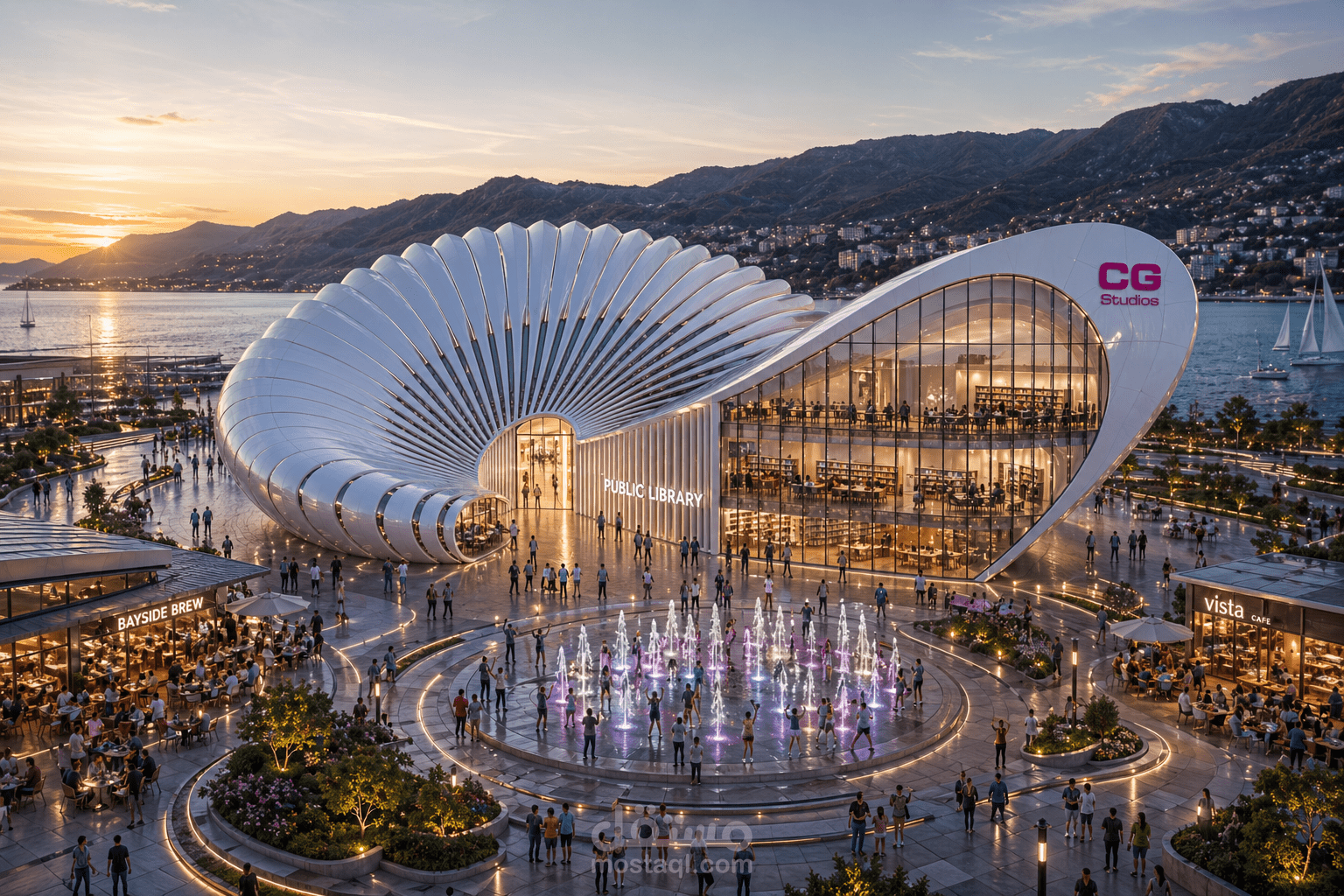 THE CG Studios Public Library | is a visionary landmark proposed for Egypt's Mediterranean coast.
