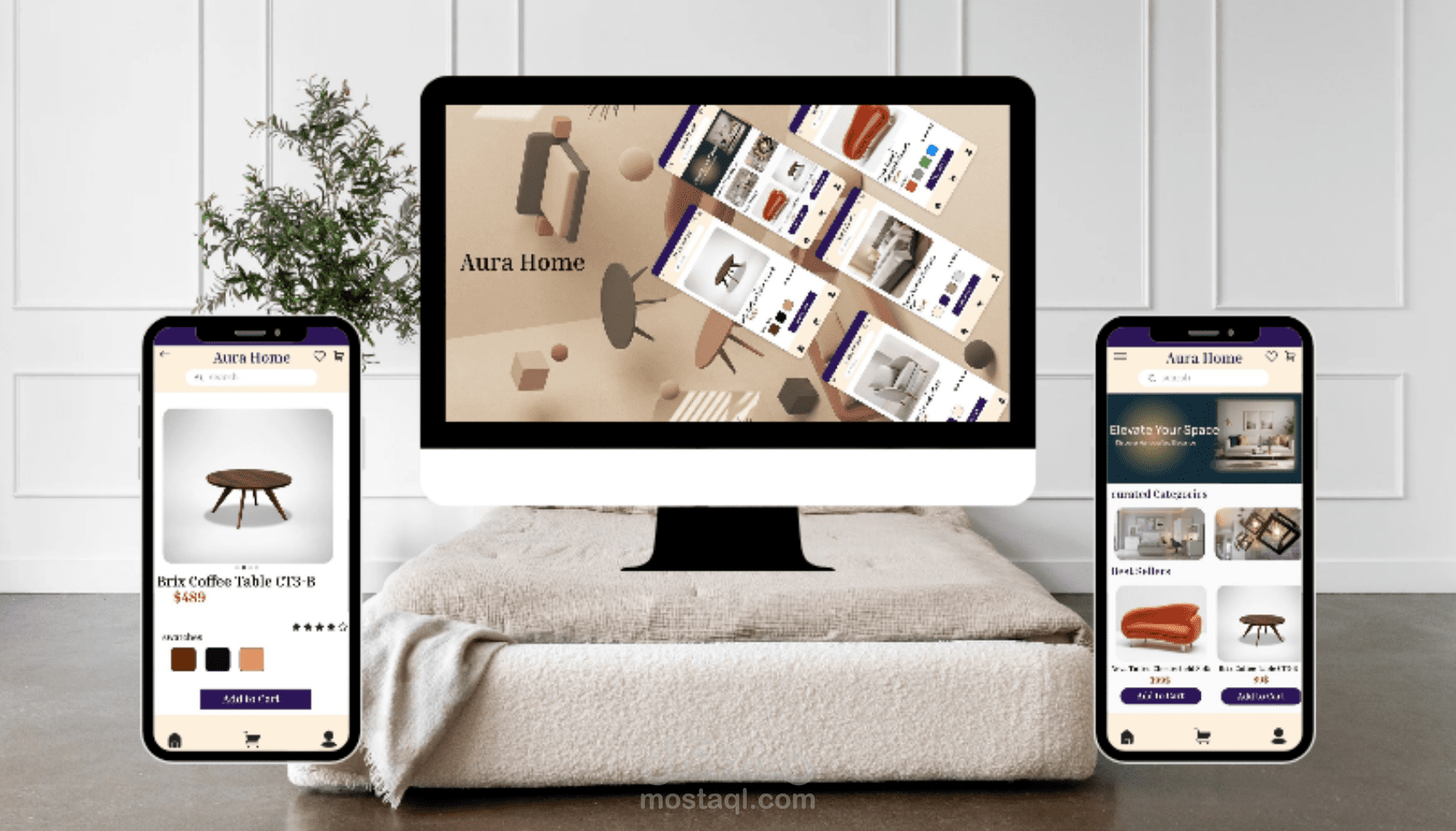 تصميم واجهات تطبيق "Aura Home"