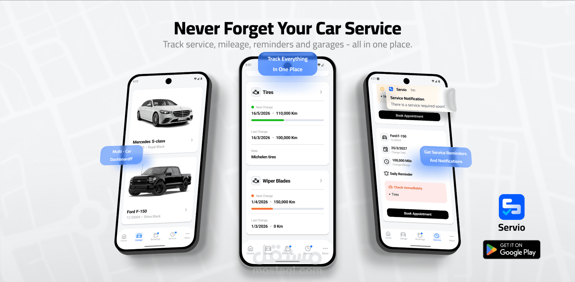 Servio - Car Maintenance Tracker.