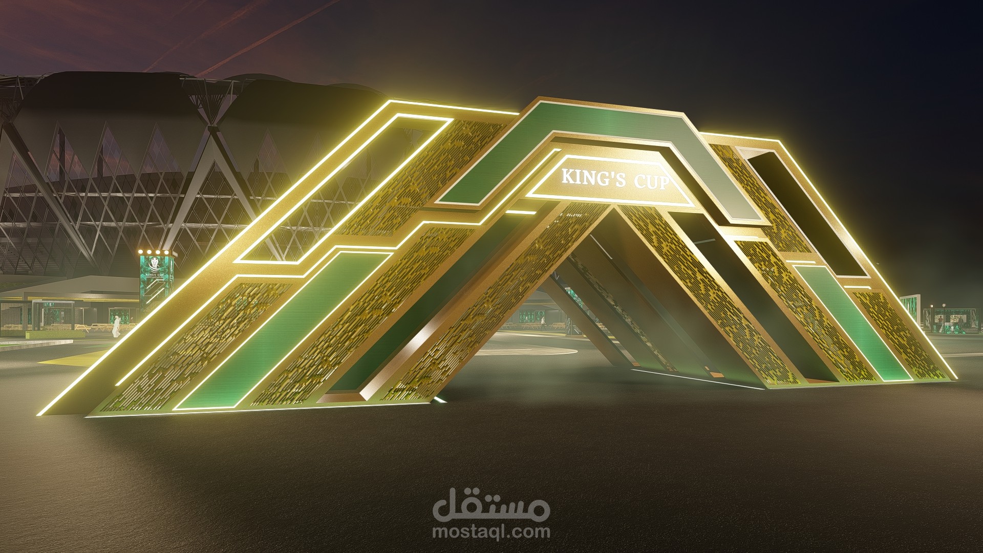 تصميم منطقة الجماهير لملعب الجوهرة المستضيف لكأس الملك السعودي في السعودية جدة