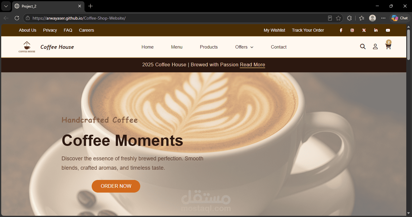واجهة ويب عصرية ومتجاوبة | Modern Responsive HTML5 & CSS3 Interface