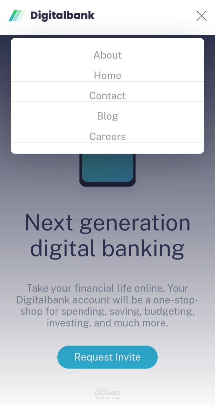 تصميم وتطوير صفحة هبوط بنك رقمي (Easybank Landing Page)