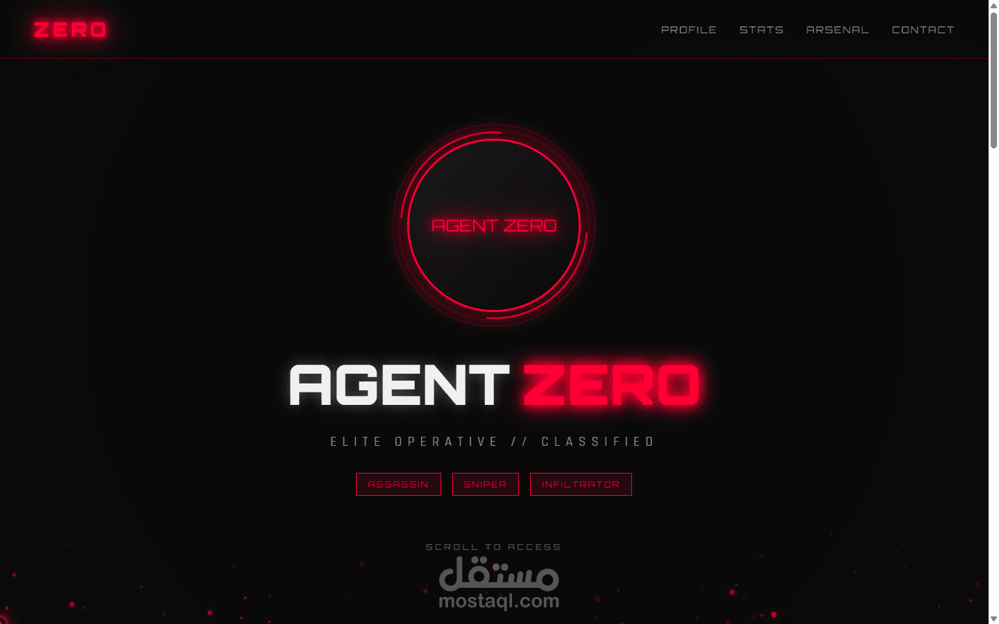 وكيل زيرو (Agent Zero) - واجهة تقنية سيبرانية تفاعلية