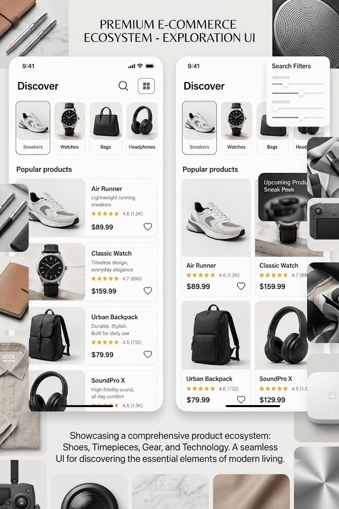 E-Commerce  and Discover UI with Flutter