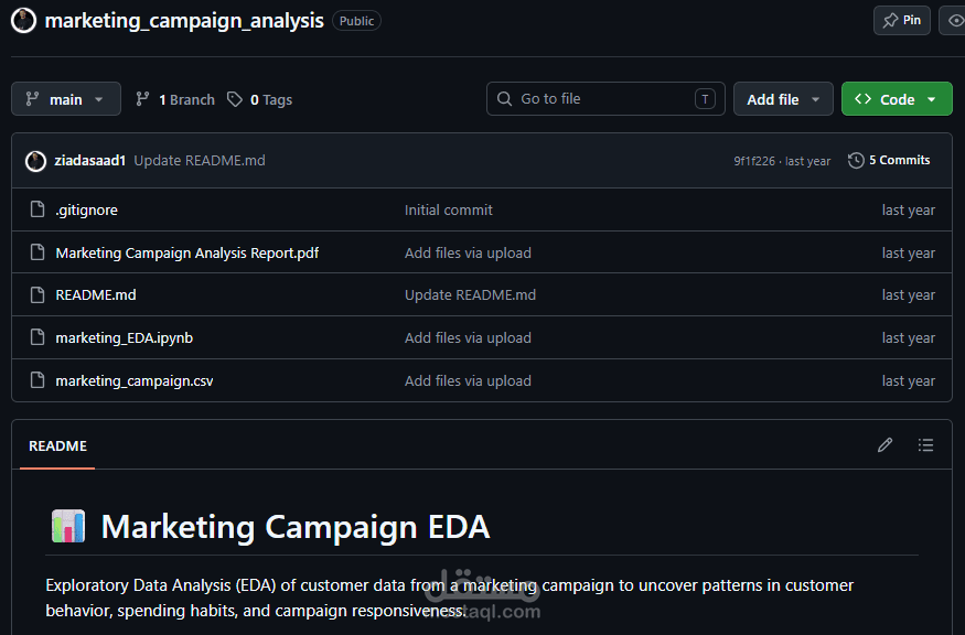 تحليل بيانات العملاء للحملات التسويقية (Marketing Campaign EDA)