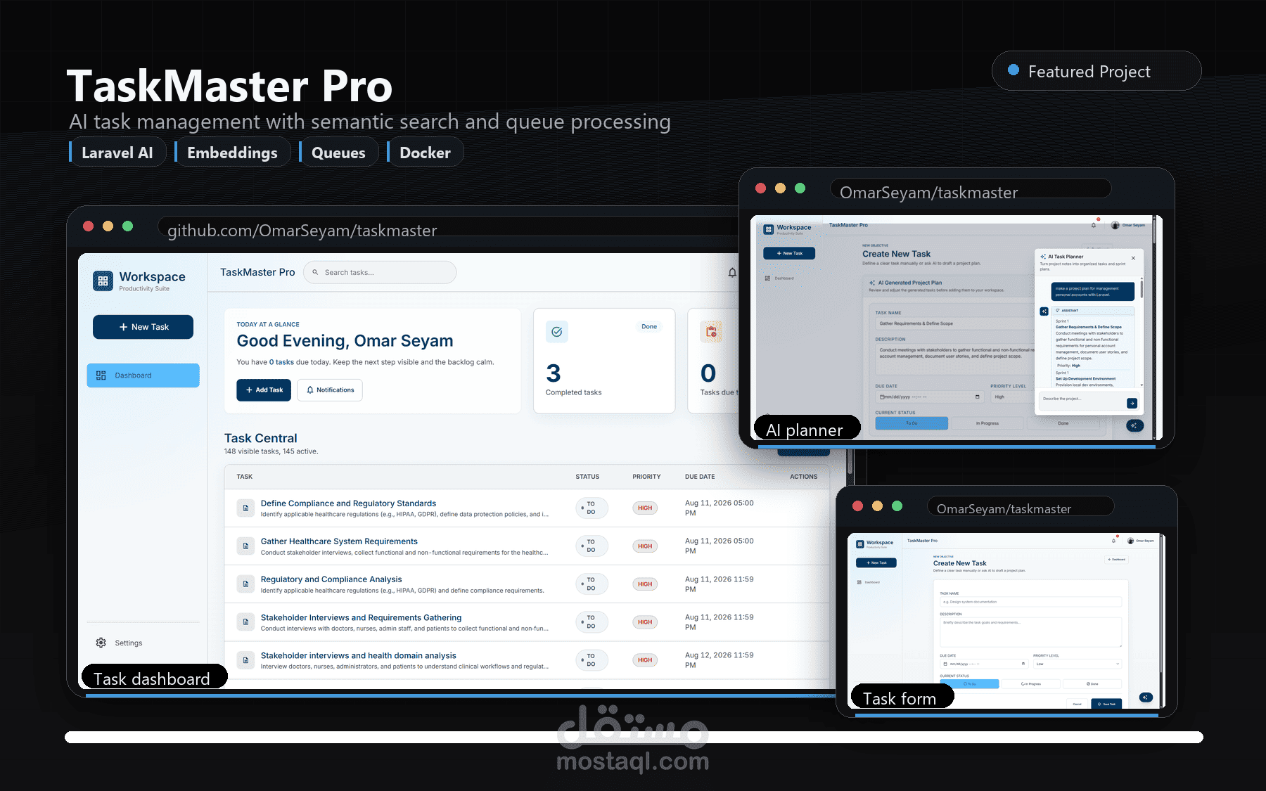 (إدارة مهام شخصية) TaskMaster Pro