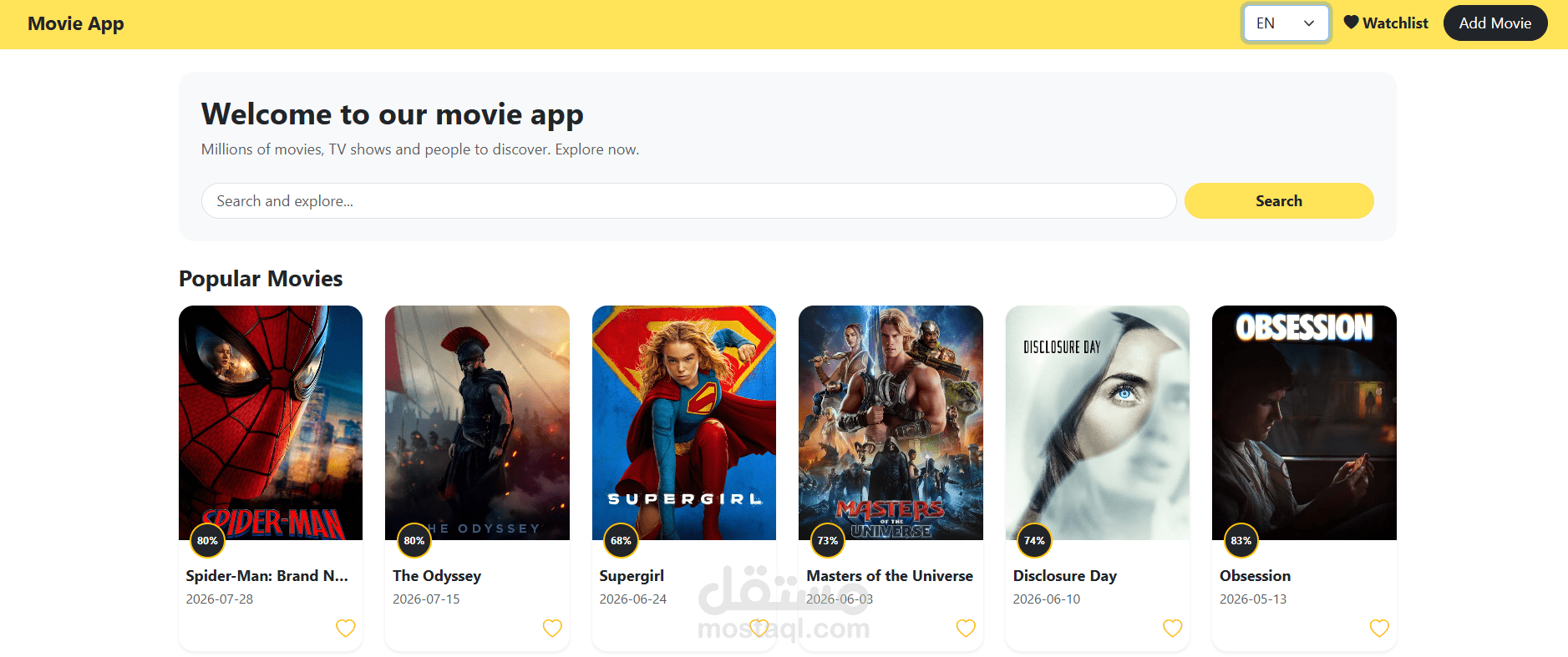 Movie Website - منصة أفلام بواجهة متعددة اللغات