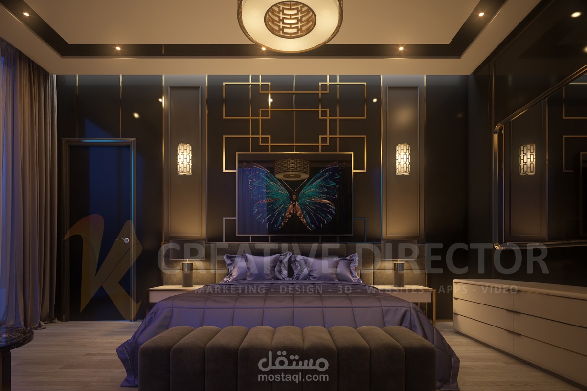 غرفة نوم لعميل في الرياض 3D Design