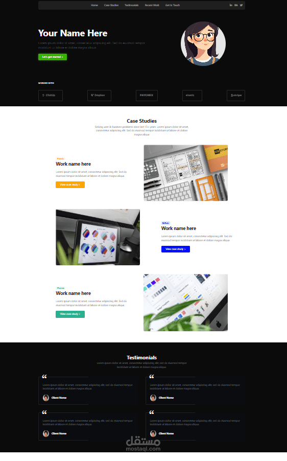 تحويل تصميم Figma إلى موقع شخصي متجاوب باستخدام Bootstrap