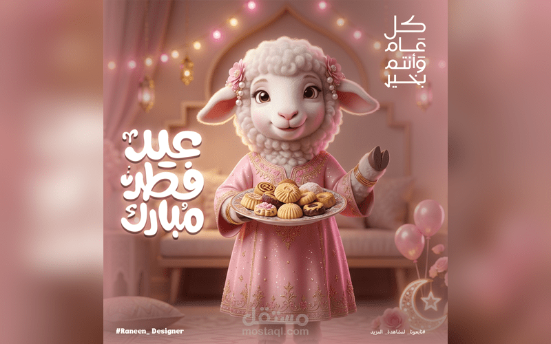 تصميم بوستر سوشيال ميديا لعيد الأضحى | تصميم احتفالي إبداعي