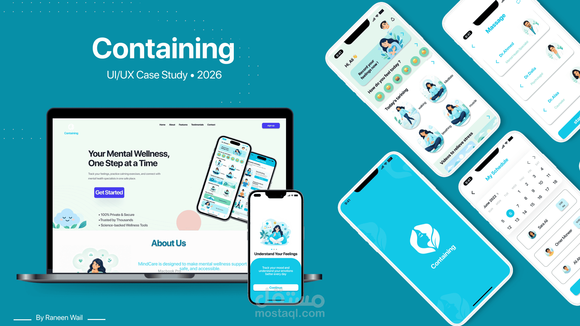 تصميم واجهة وتجربة مستخدم لتطبيق متخصص في الصحة النفسية | UI/UX