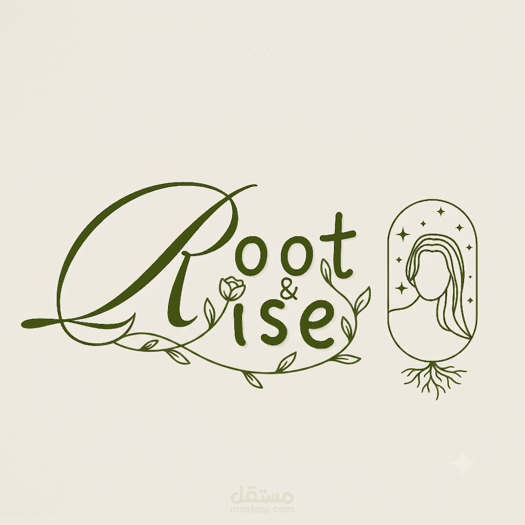 تصميم شعار عصري ماركة عناية بالشعر  Root & rise