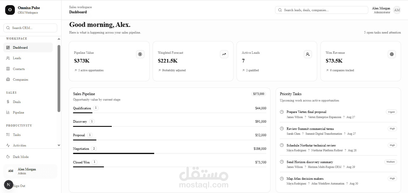 Omnixa Pulse CRM – نظام إدارة العملاء والمبيعات
