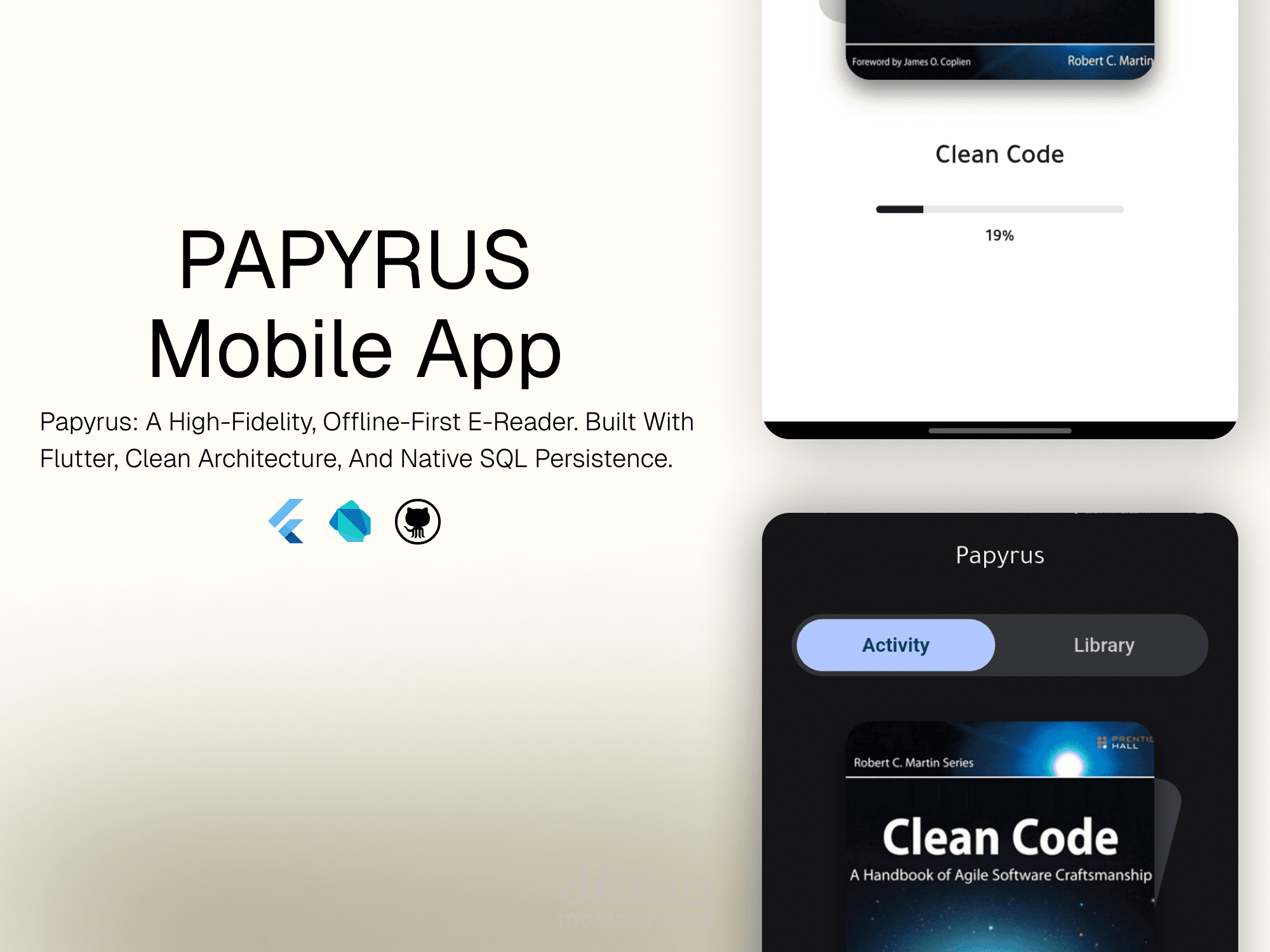 Papyrus – تطبيق Flutter لقراءة ملفات PDF والكتب الإلكترونية