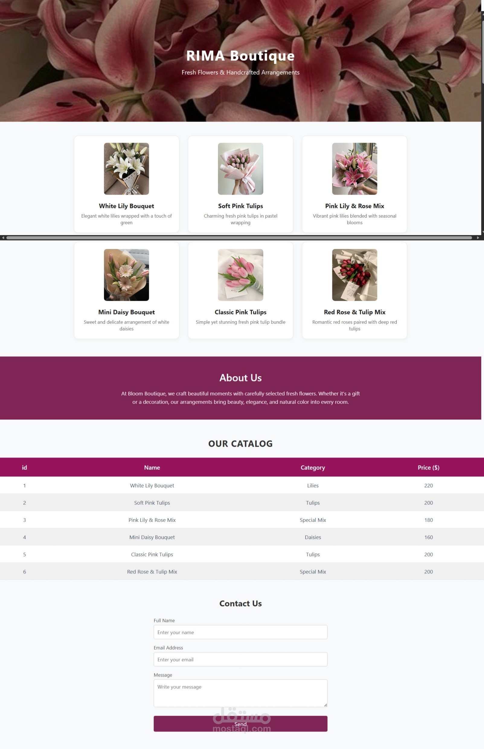 RIMA Boutique Web  App