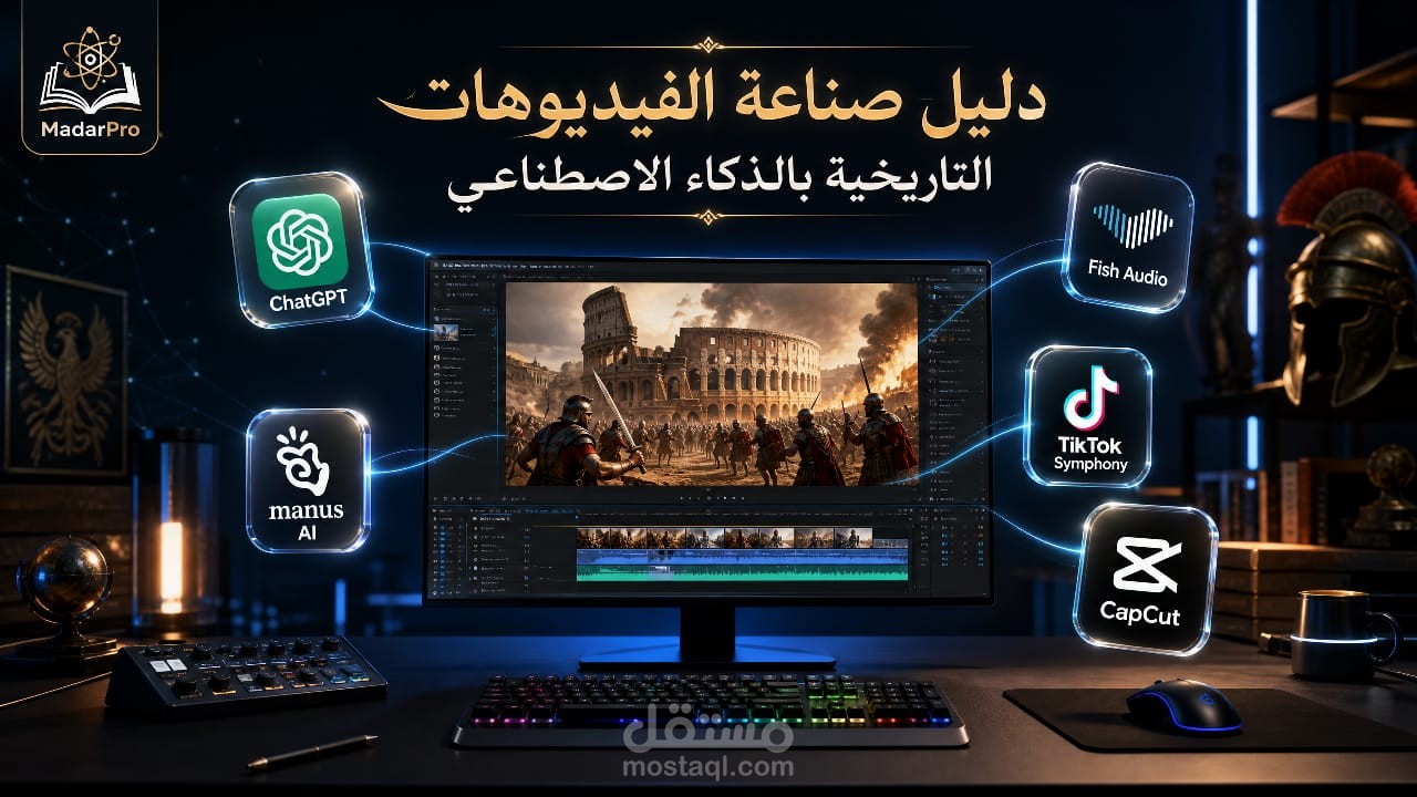 دليل صناعة الفيديوهات التاريخية السينمائية بالذكاء الاصطناعي في 2026: من القصة والمشاهد إلى المونتاج الكامل