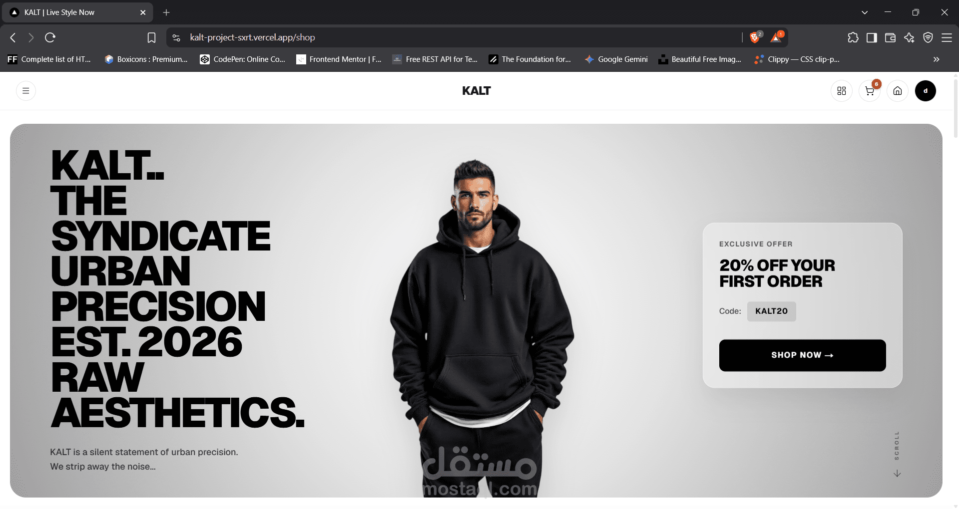 متجر إلكتروني متكامل مع نظام إدارة سلة التسوق - KALT Shop