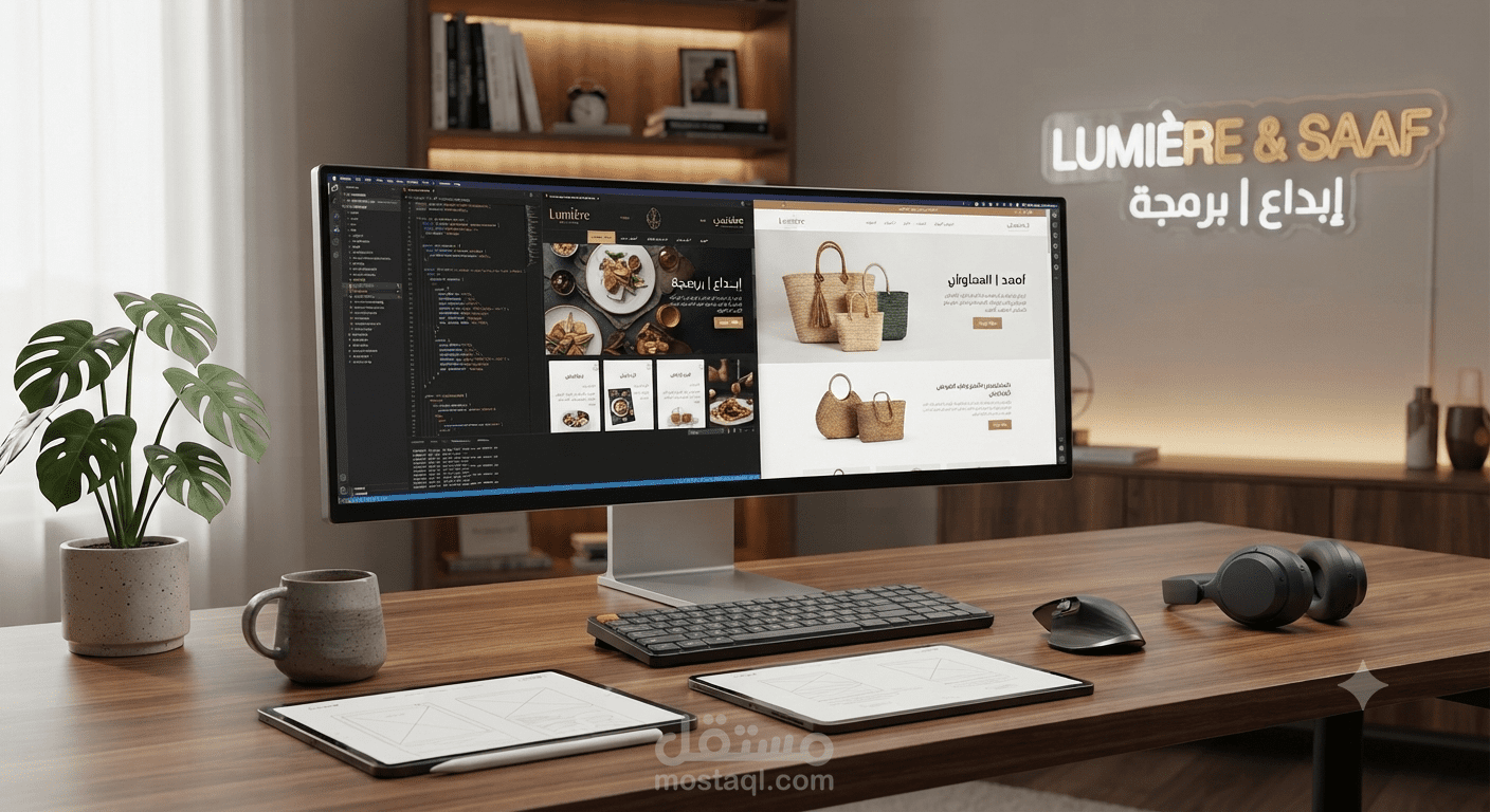 تصميم وتطوير واجهات مستخدم (UI/UX) احترافية وعصرية لمتجرين إلكترونيين بمواصفات عالية الجودة