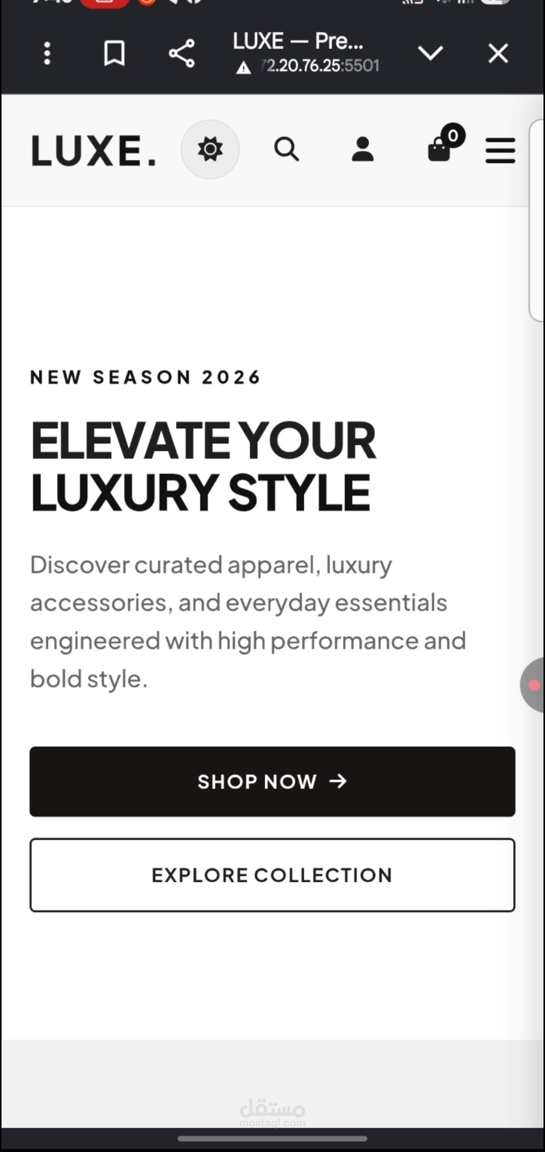 LUXE - متجر إلكتروني فاخر واجهة مستخدم متجاوبة