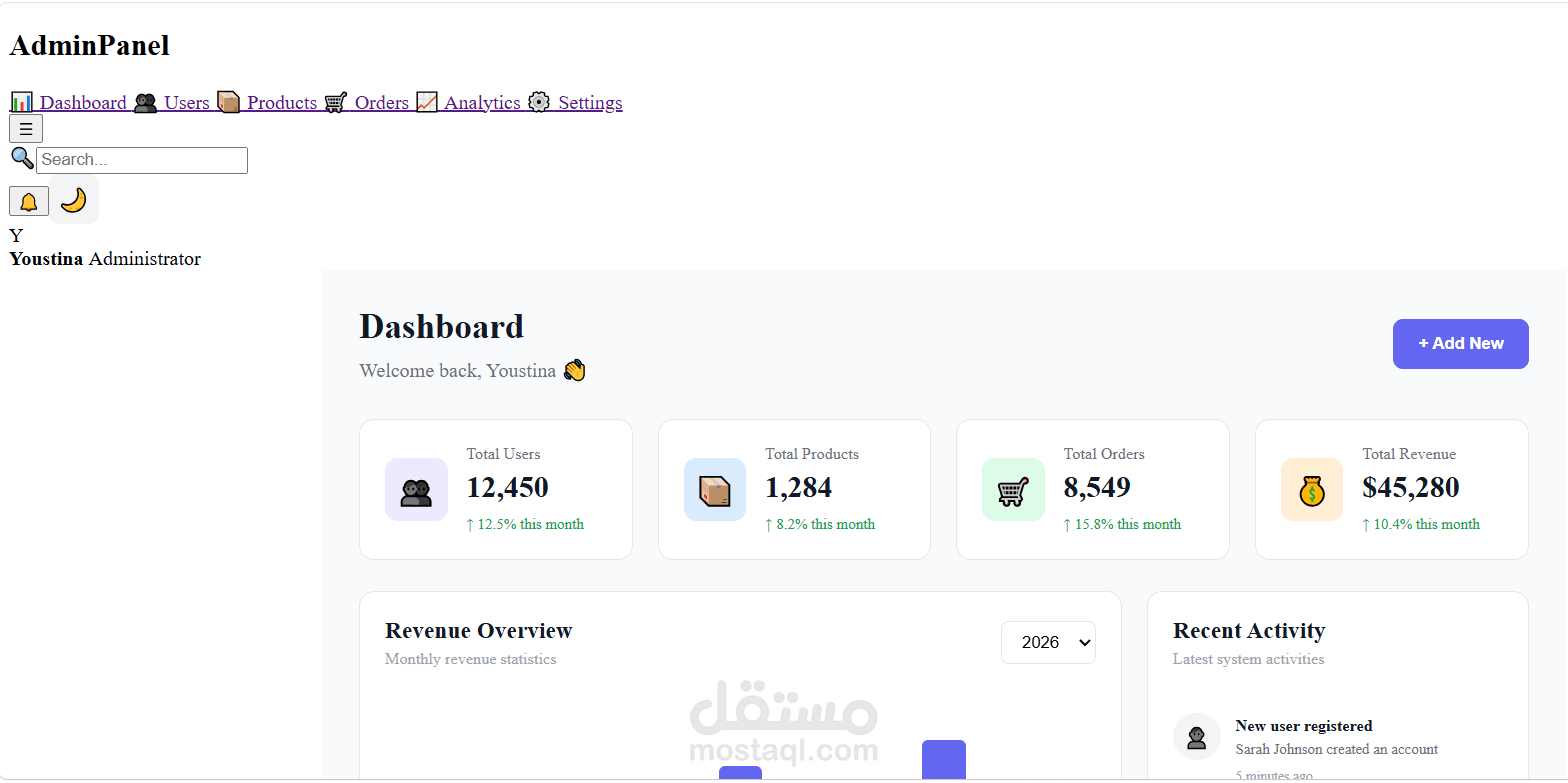 Modern Admin Dashboard