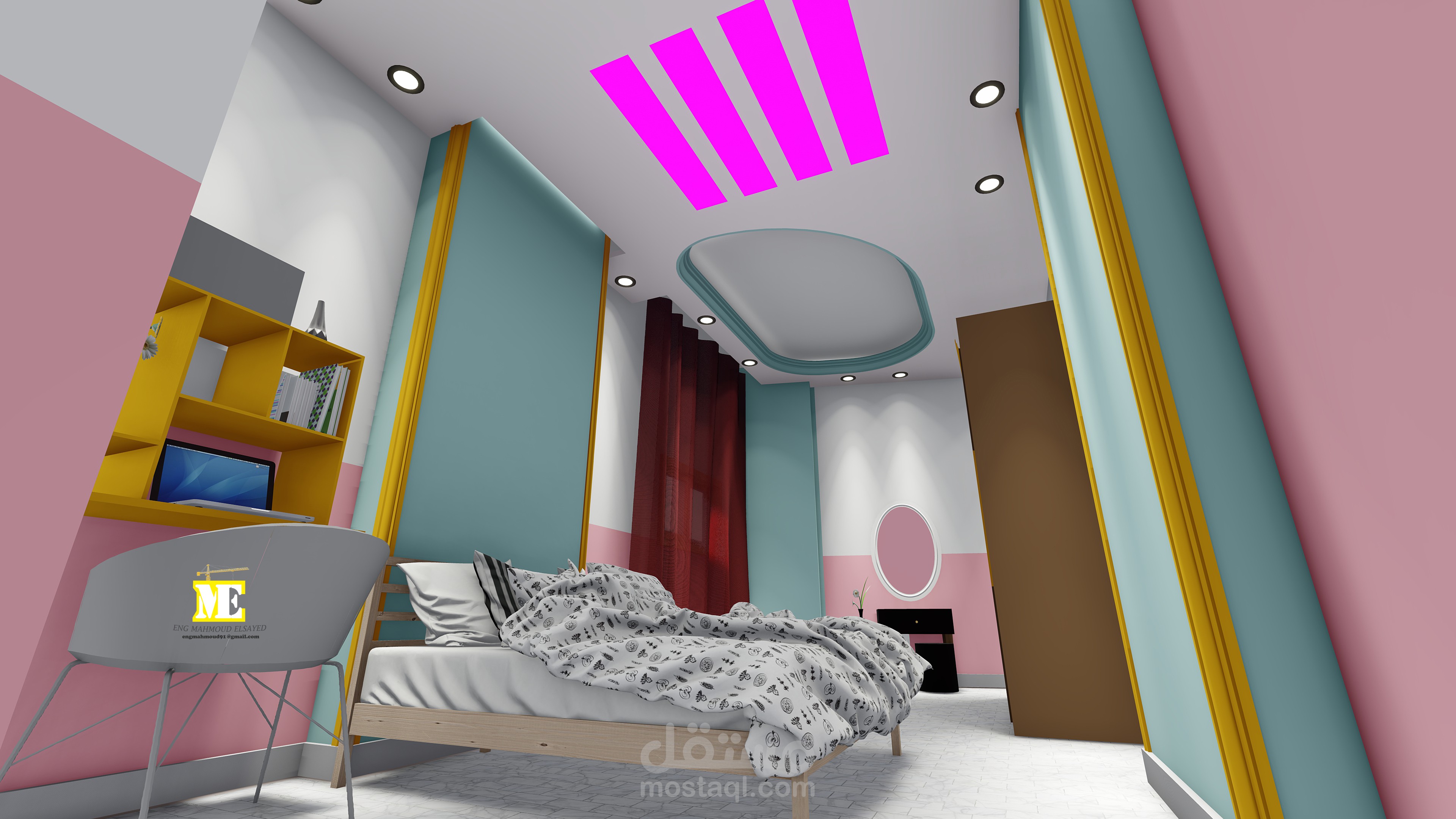 تصميم ديكور داخلي لشقه بالقاهره