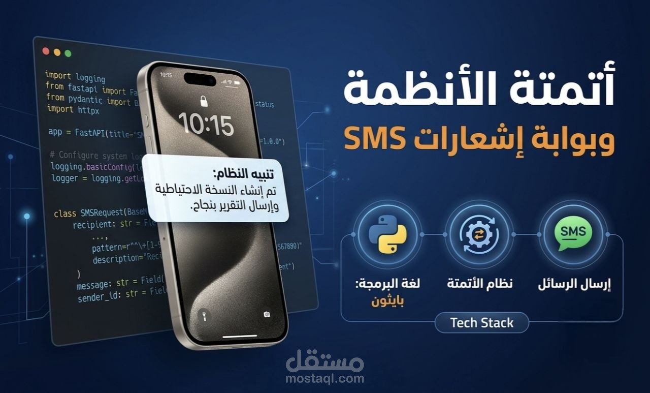 أتمتة عمليات الشبكة وبناء بوابة إشعارات SMS