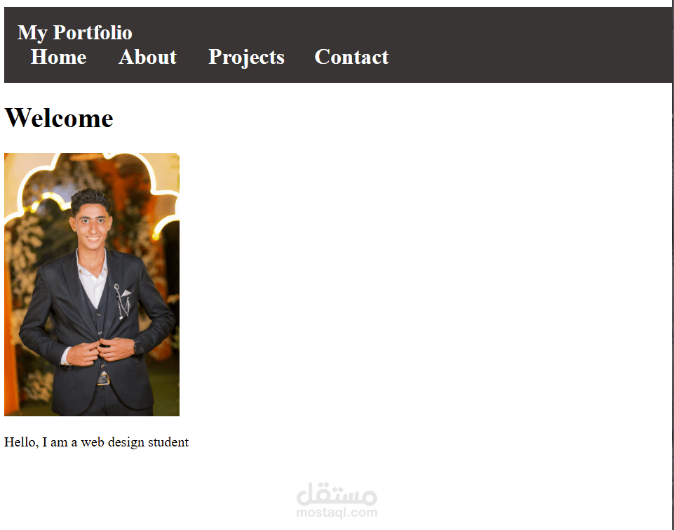 تصميم موقع معرض أعمال شخصي (Personal Portfolio Website)