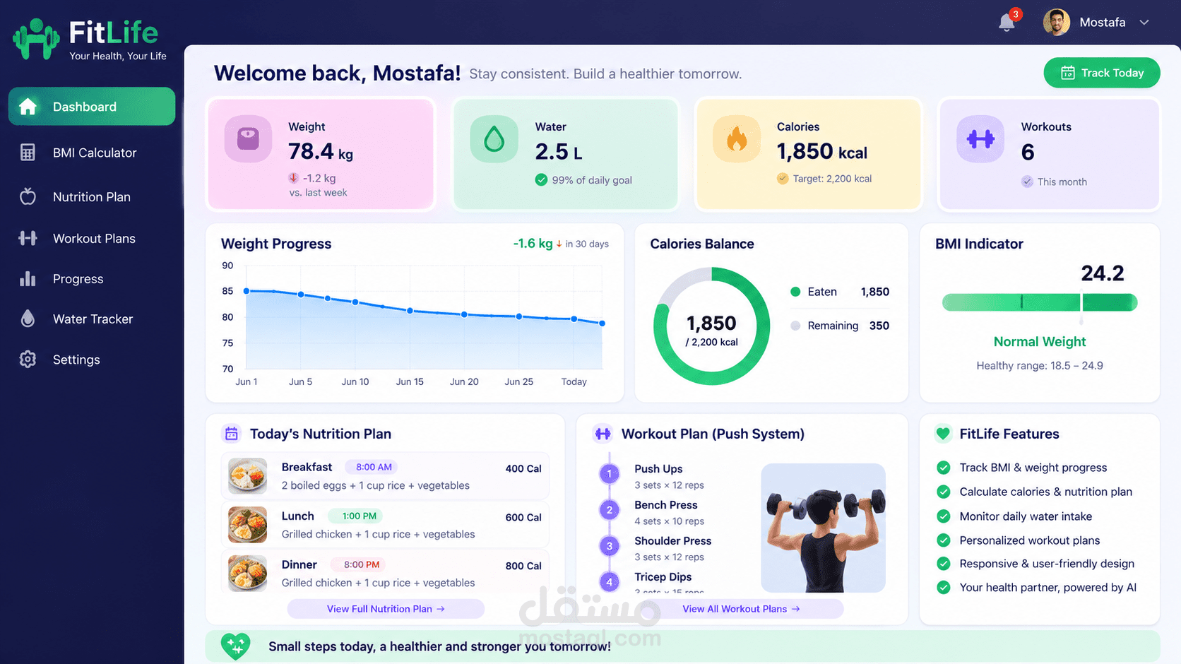 FitLife - Smart Fitness & Nutrition Platform