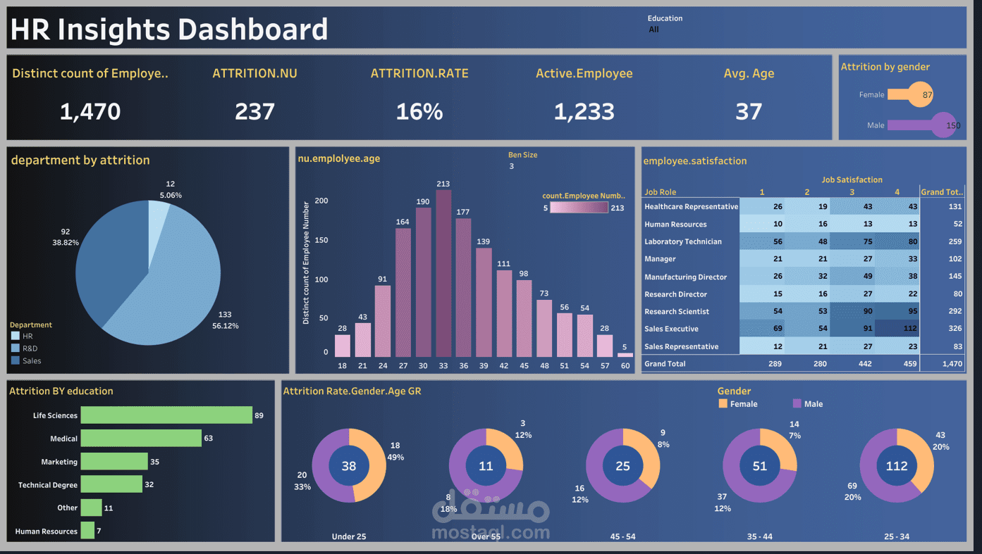 HR Insights Dashboard | Tableau