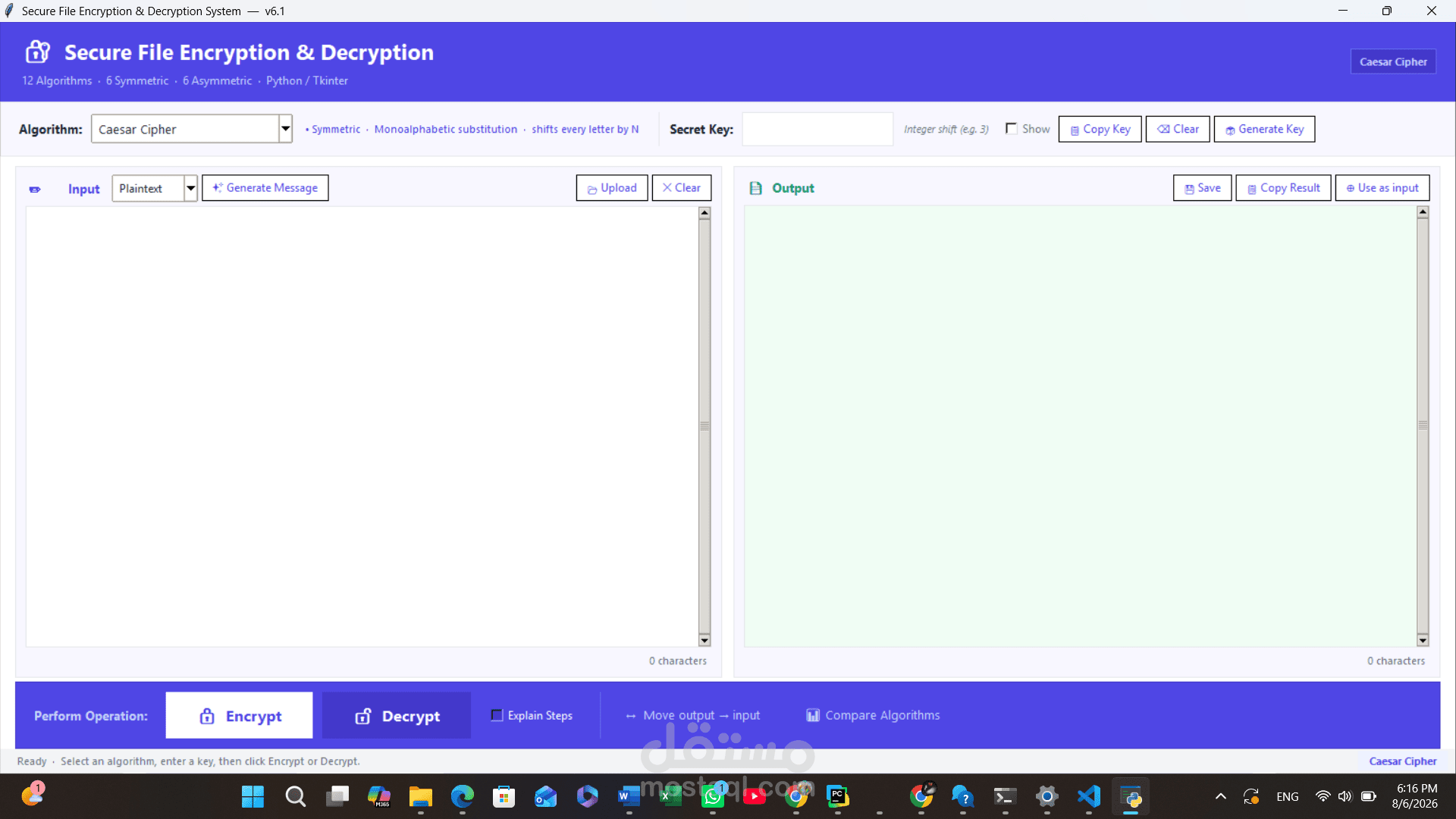 تطوير تطبيق (GUI) متقدم للحماية والتشفير باستخدام لغة بايثون
