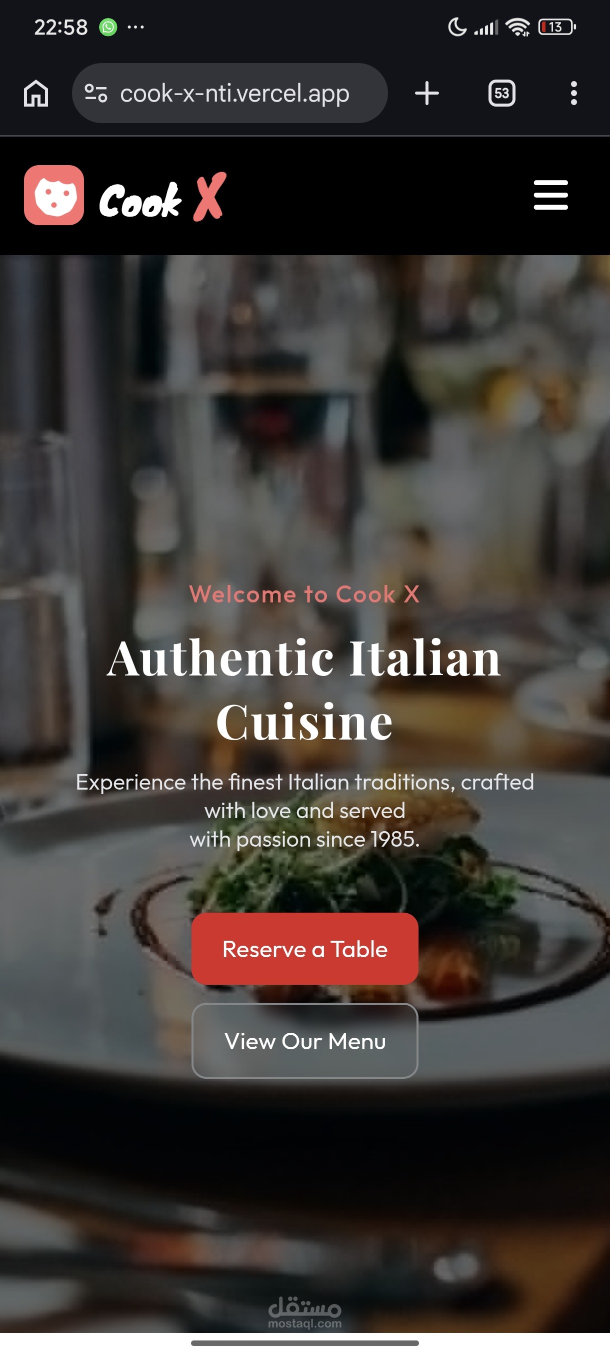 Cook x restaurant