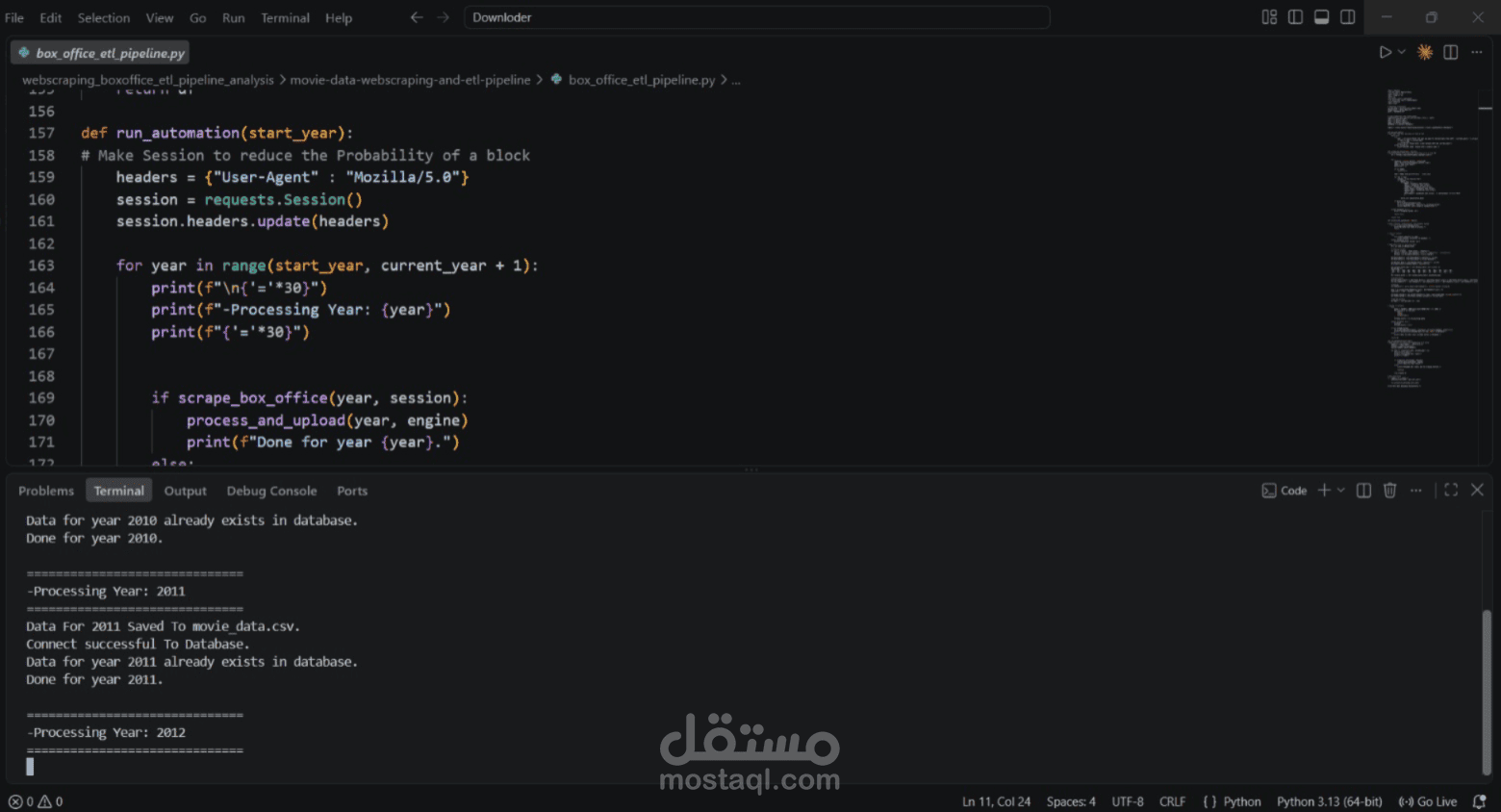 استخراج بيانات الأفلام وبناء ETL Pipeline باستخدام Python وMySQL