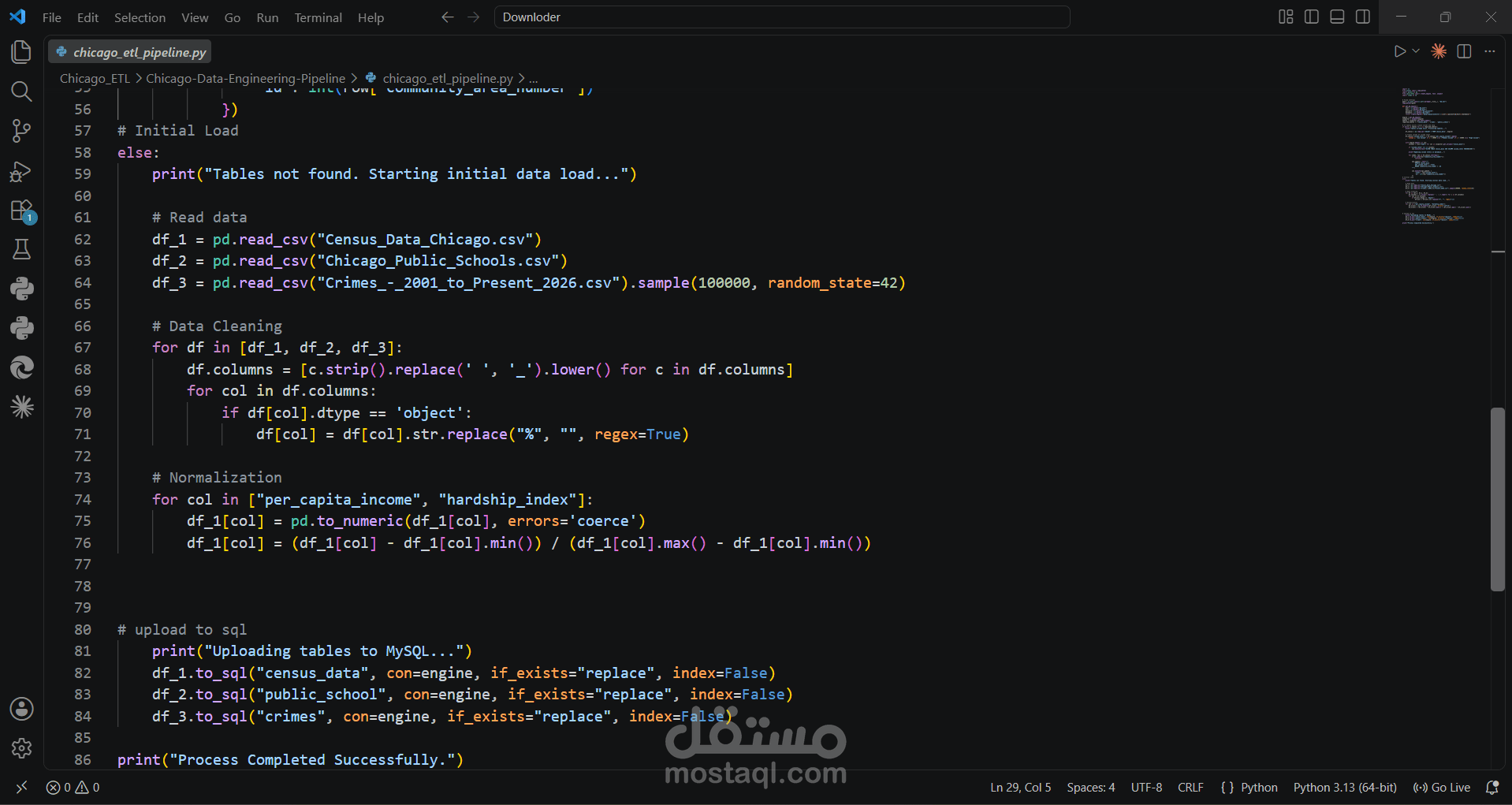 معالجة وتحليل بيانات شيكاغو باستخدام Python وSQL