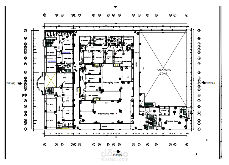 تصميم مخطط معماري لشركة ومبنى إداري باستخدام AutoCAD